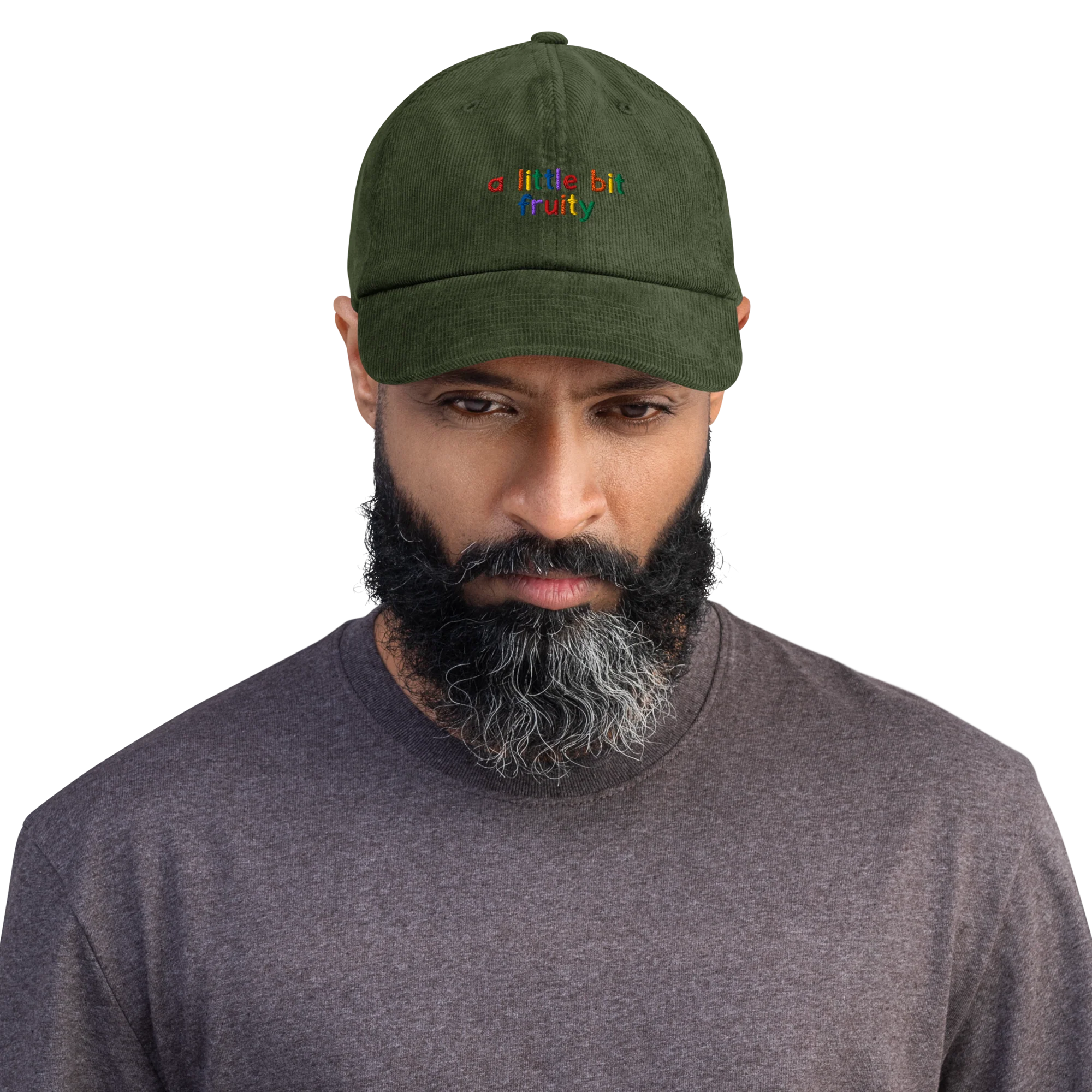 A Little Bit Fruity Pride Embroidered Corduroy Hat - Image 2