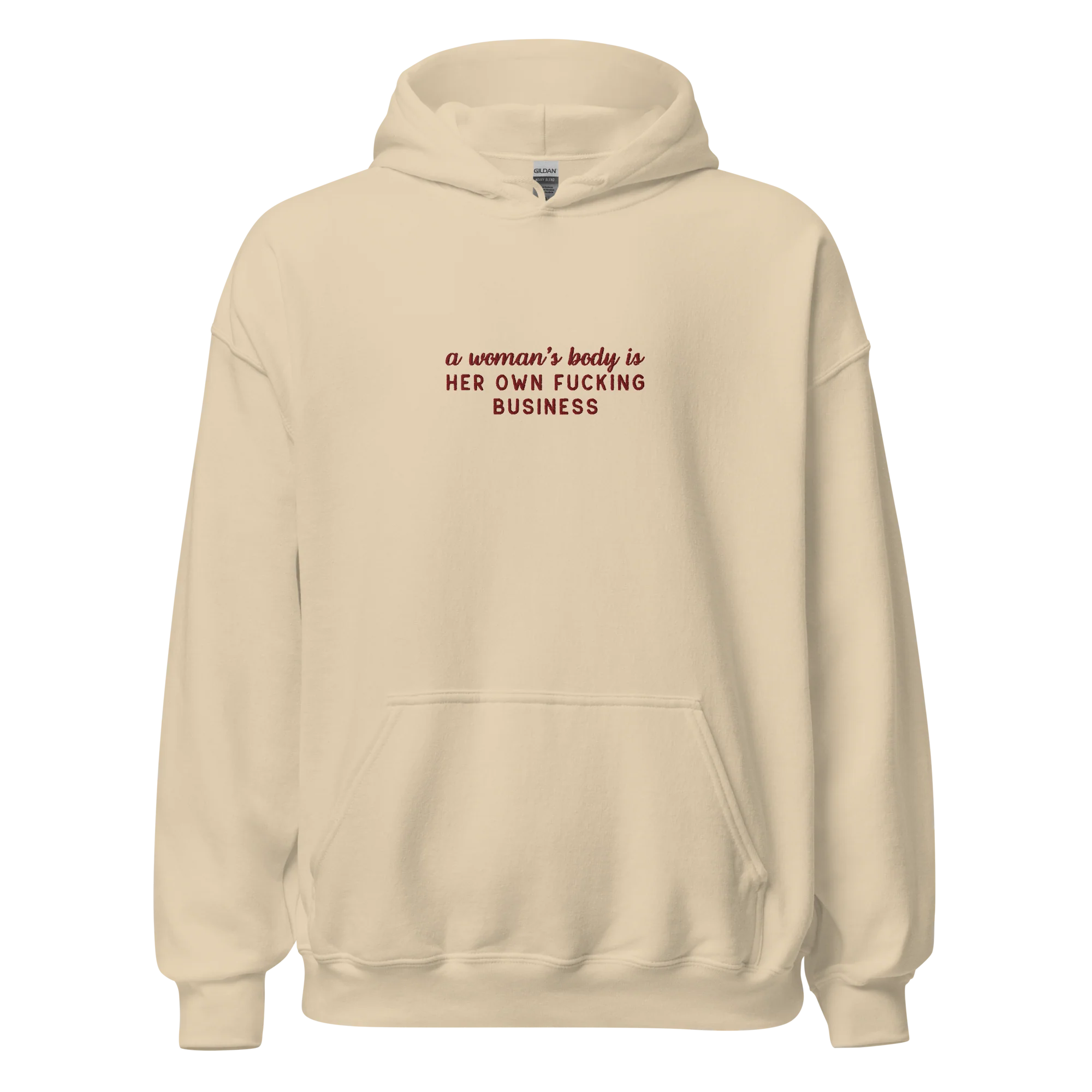 A Woman's Body Is Her Own Fucking Business Embroidered Hoodie - Image 6