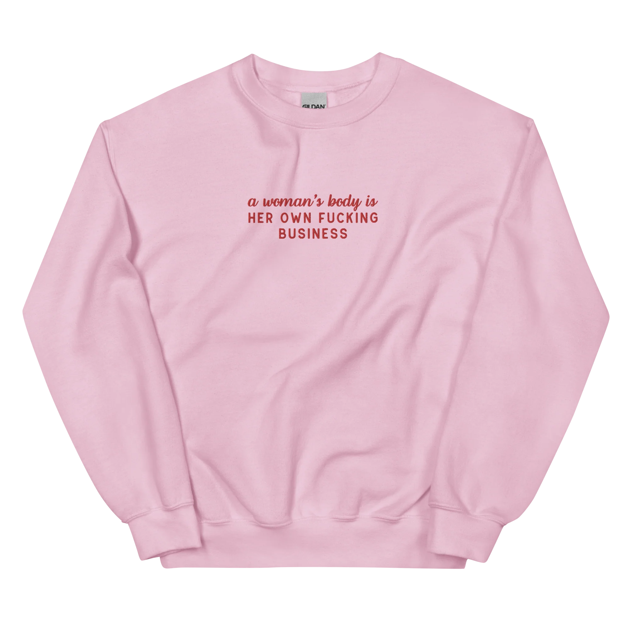 A Woman's Body Is Her Own Fucking Business Embroidered Sweatshirt - Image 3