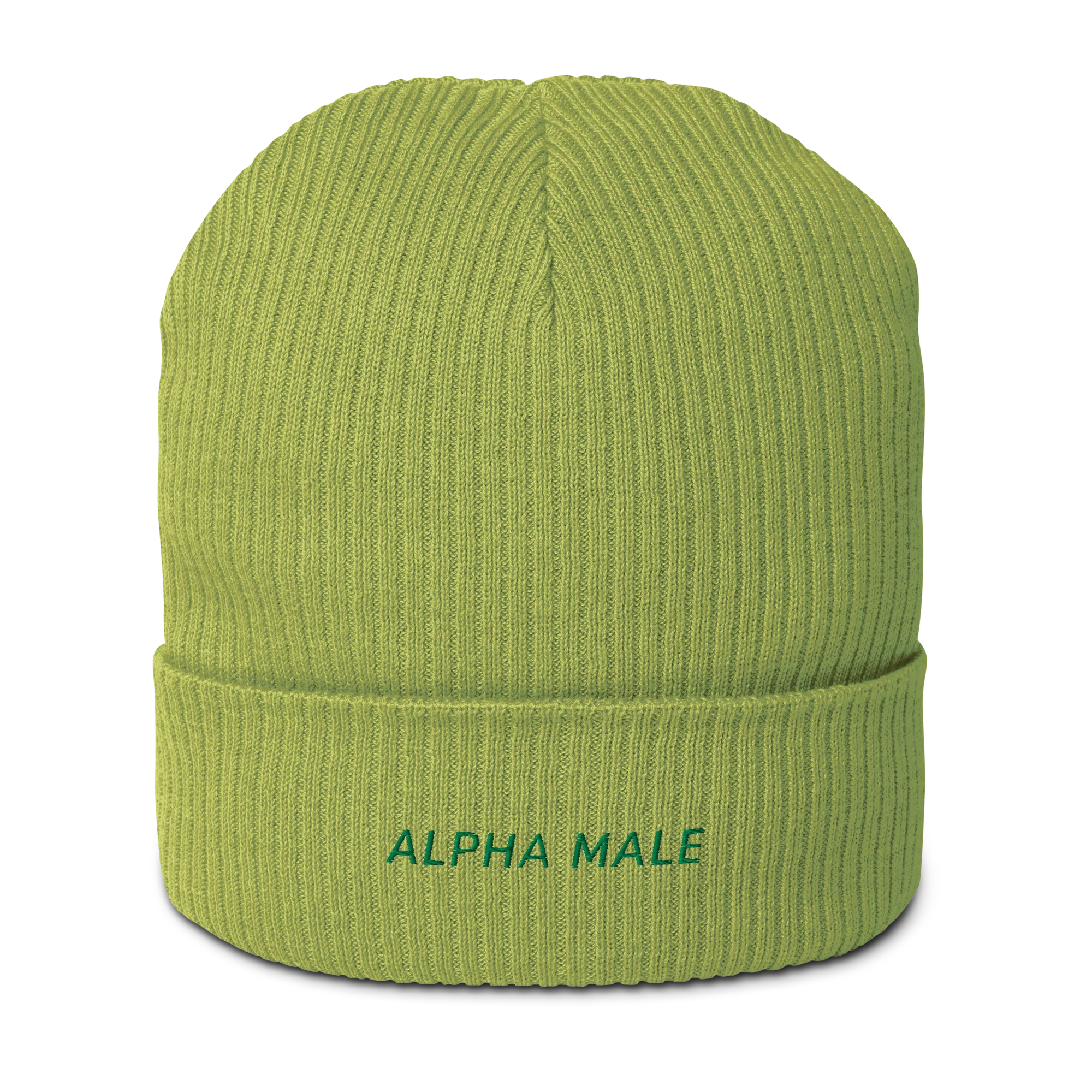 Alpha Male Feminist Embroidered Organic Ribbed Beanie - Image 7
