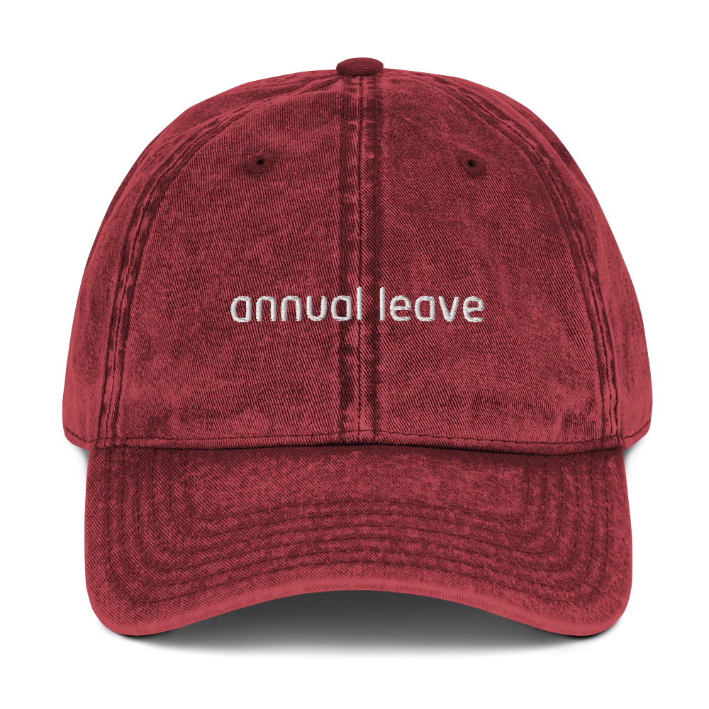 Annual Leave Embroidered Vintage Cap