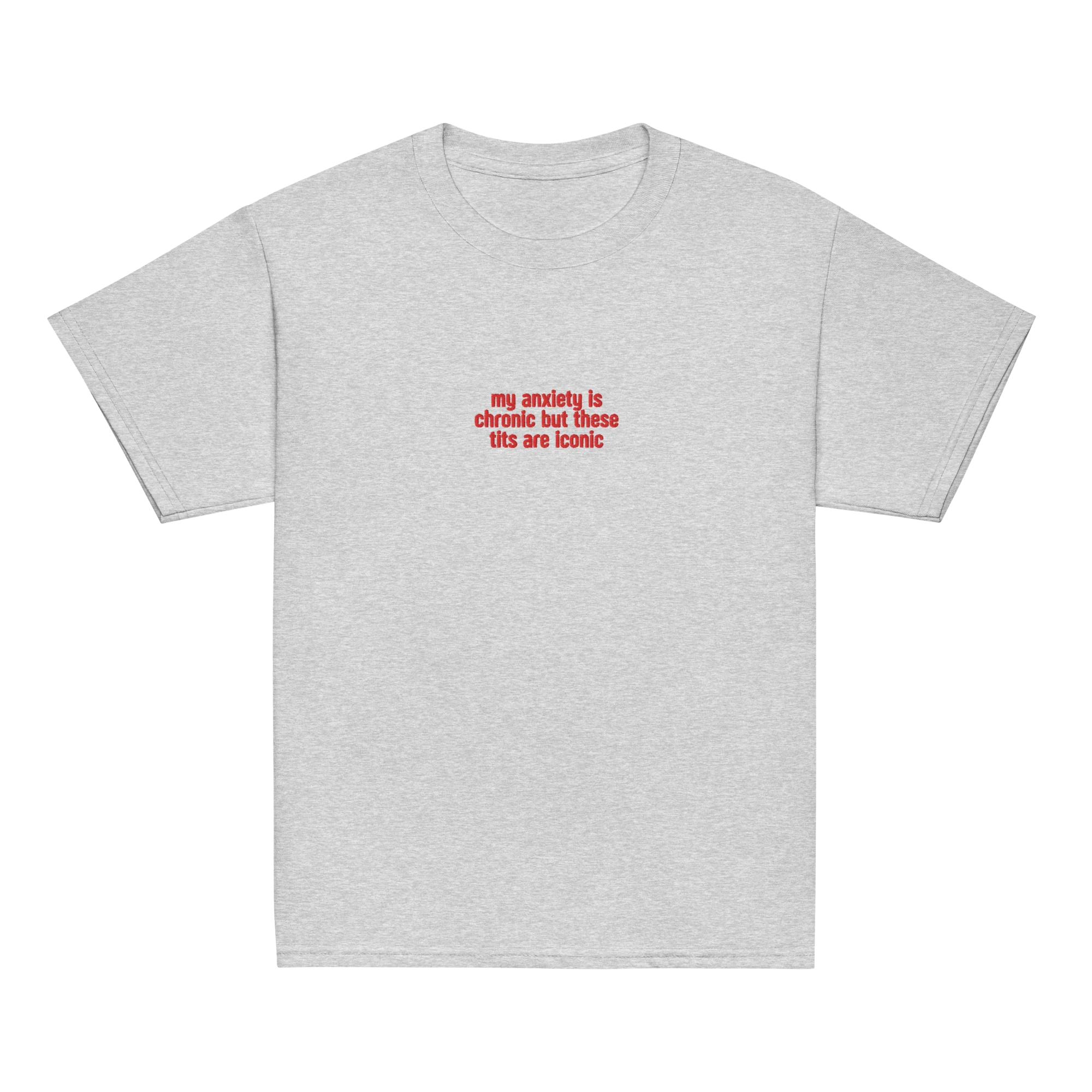 Anxiety Chronic Tits Iconic Embroidered Baby Tee