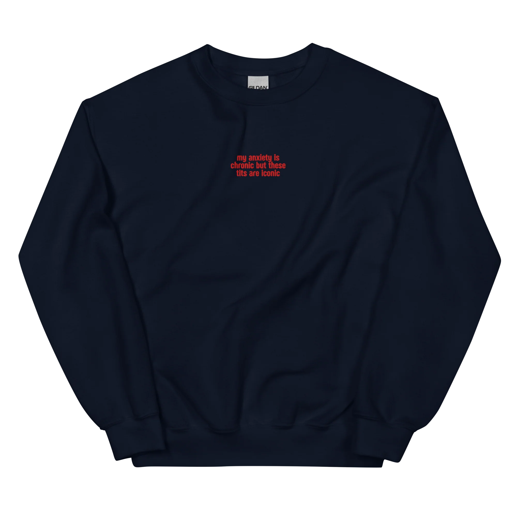 Anxiety Chronic Tits Iconic Embroidered Sweatshirt - Image 5