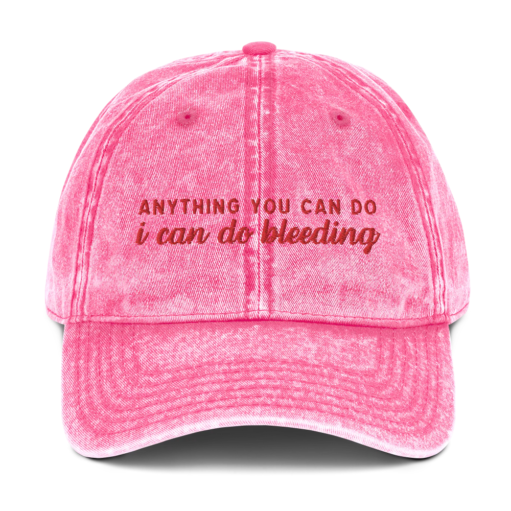 Anything You Can Do I Can Do Bleeding Embroidered Vintage Cap - Image 4