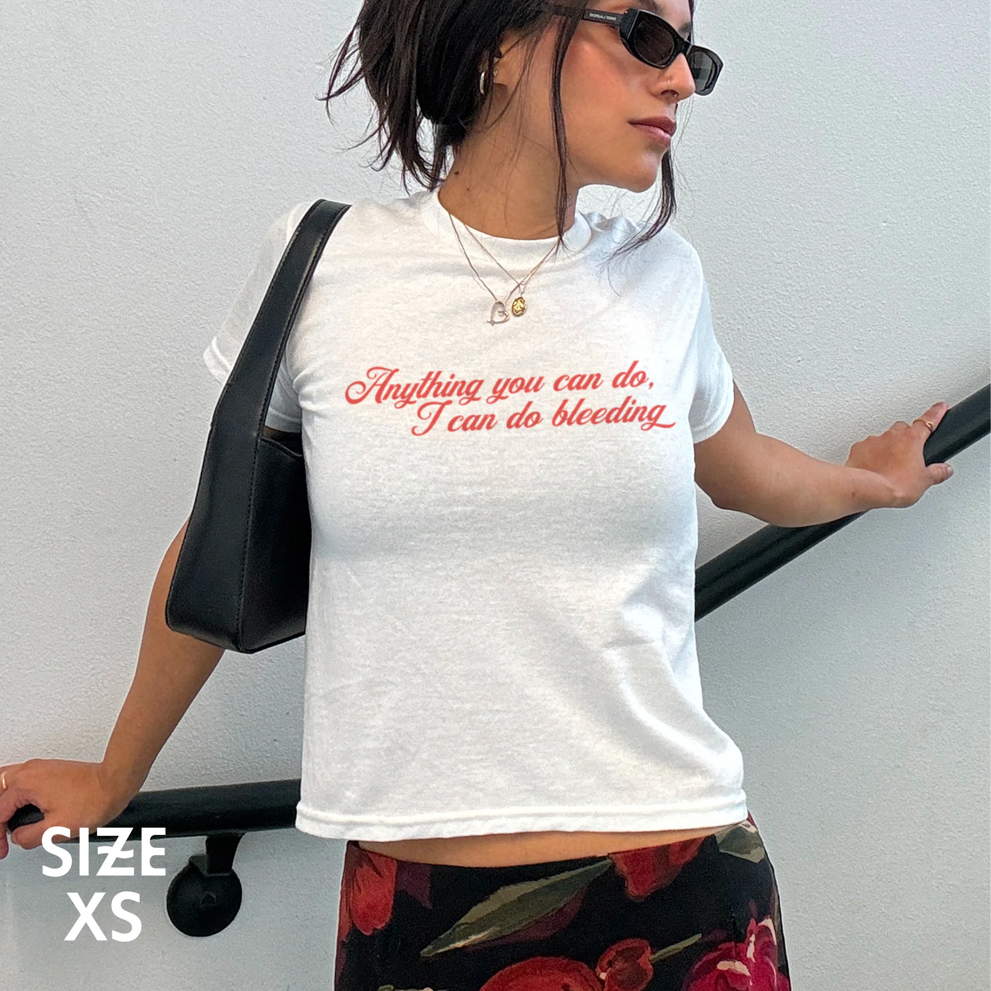 Anything You Can Do, I Can Do Bleeding Feminist Baby Tee - Image 2