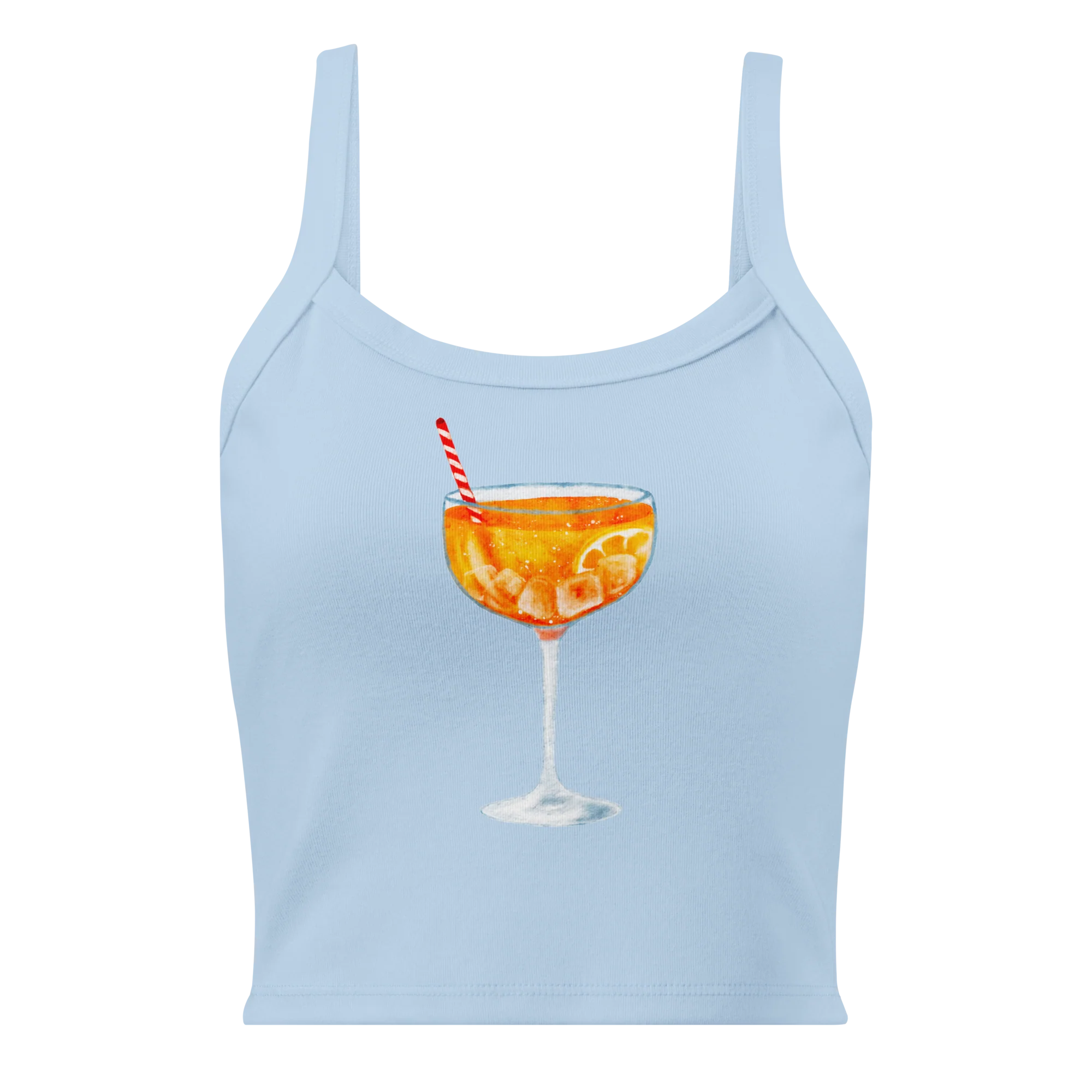 Aperol Spritz Watercolor Rib Tank Top