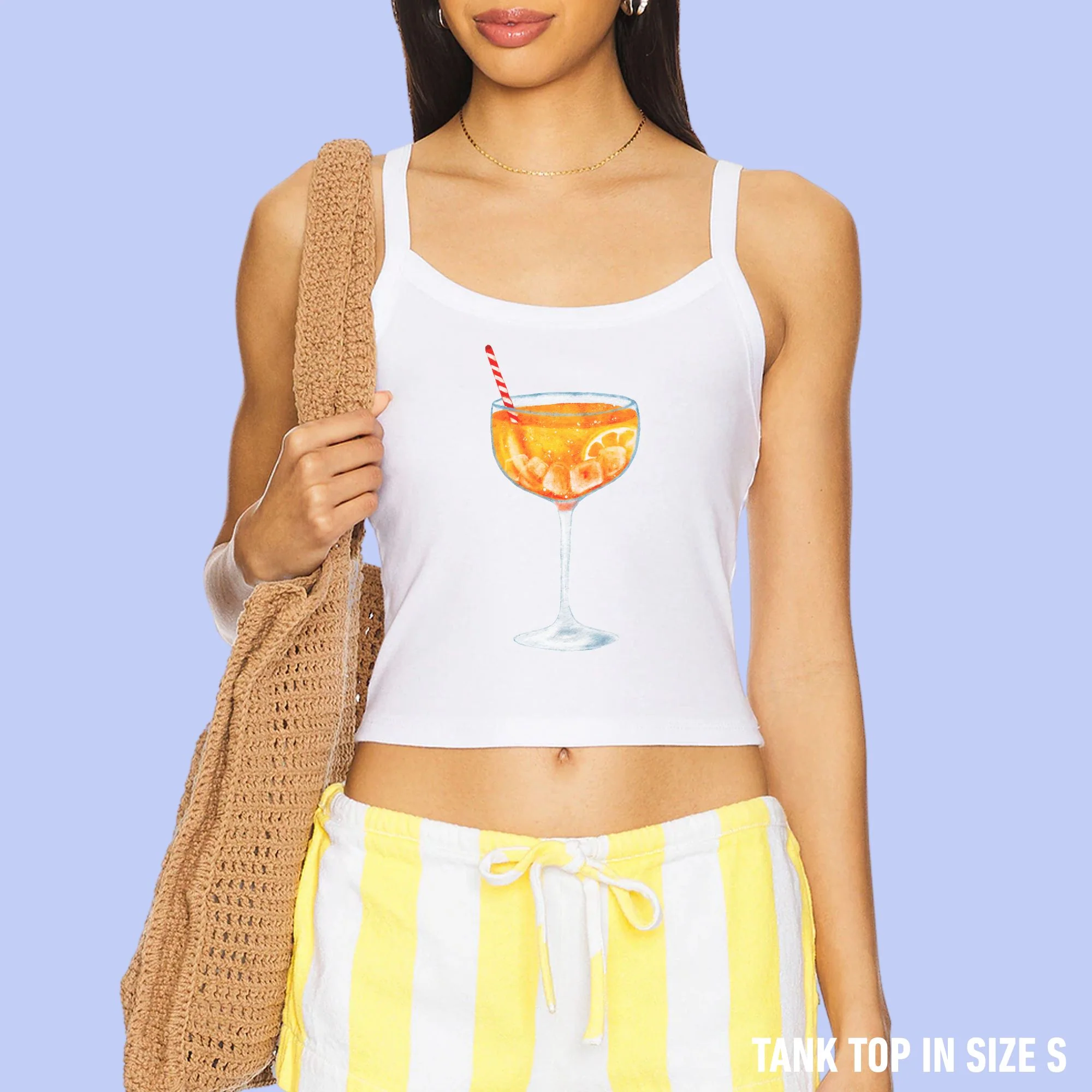 Aperol Spritz Watercolor Rib Tank Top - Image 2