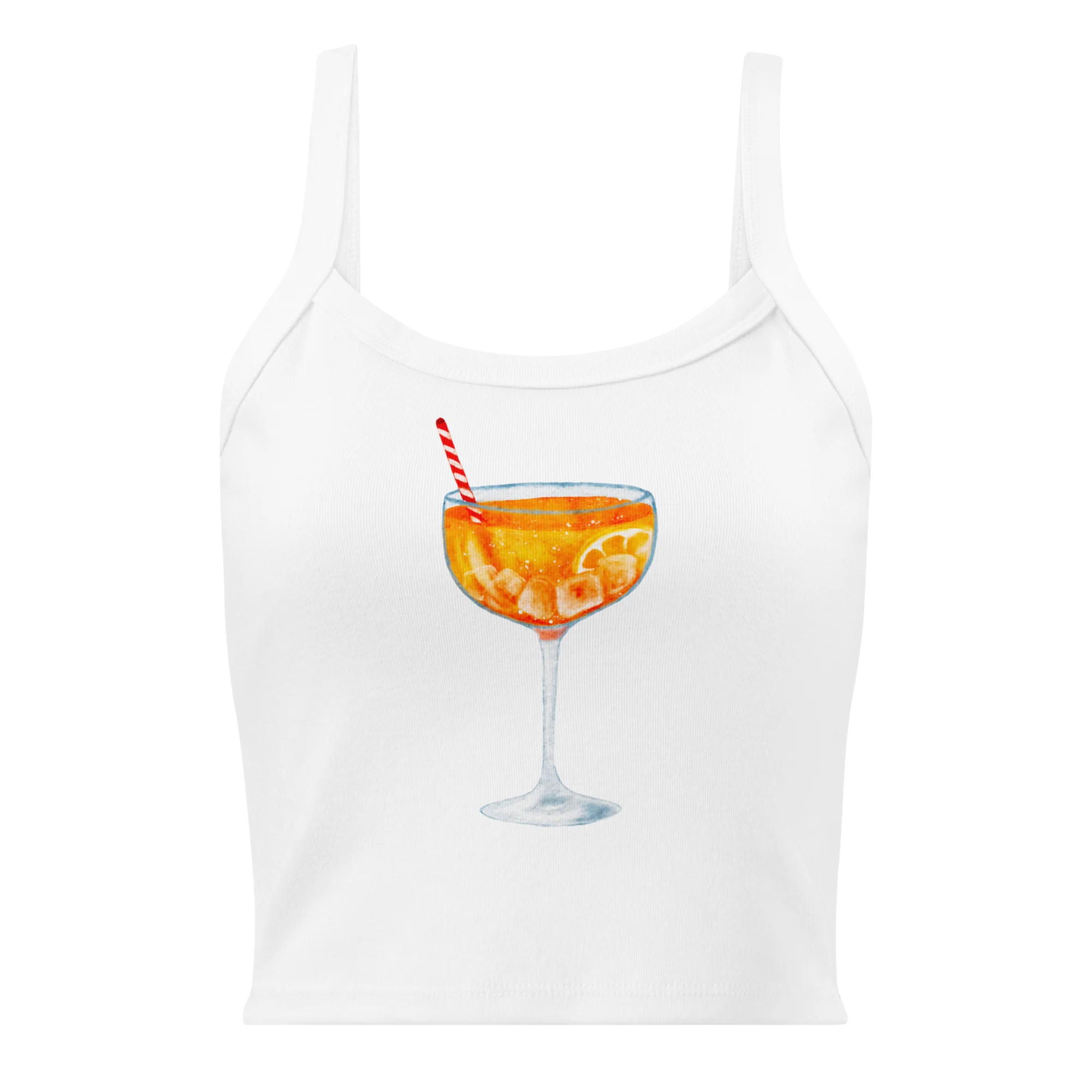 Aperol Spritz Watercolor Rib Tank Top - Image 3