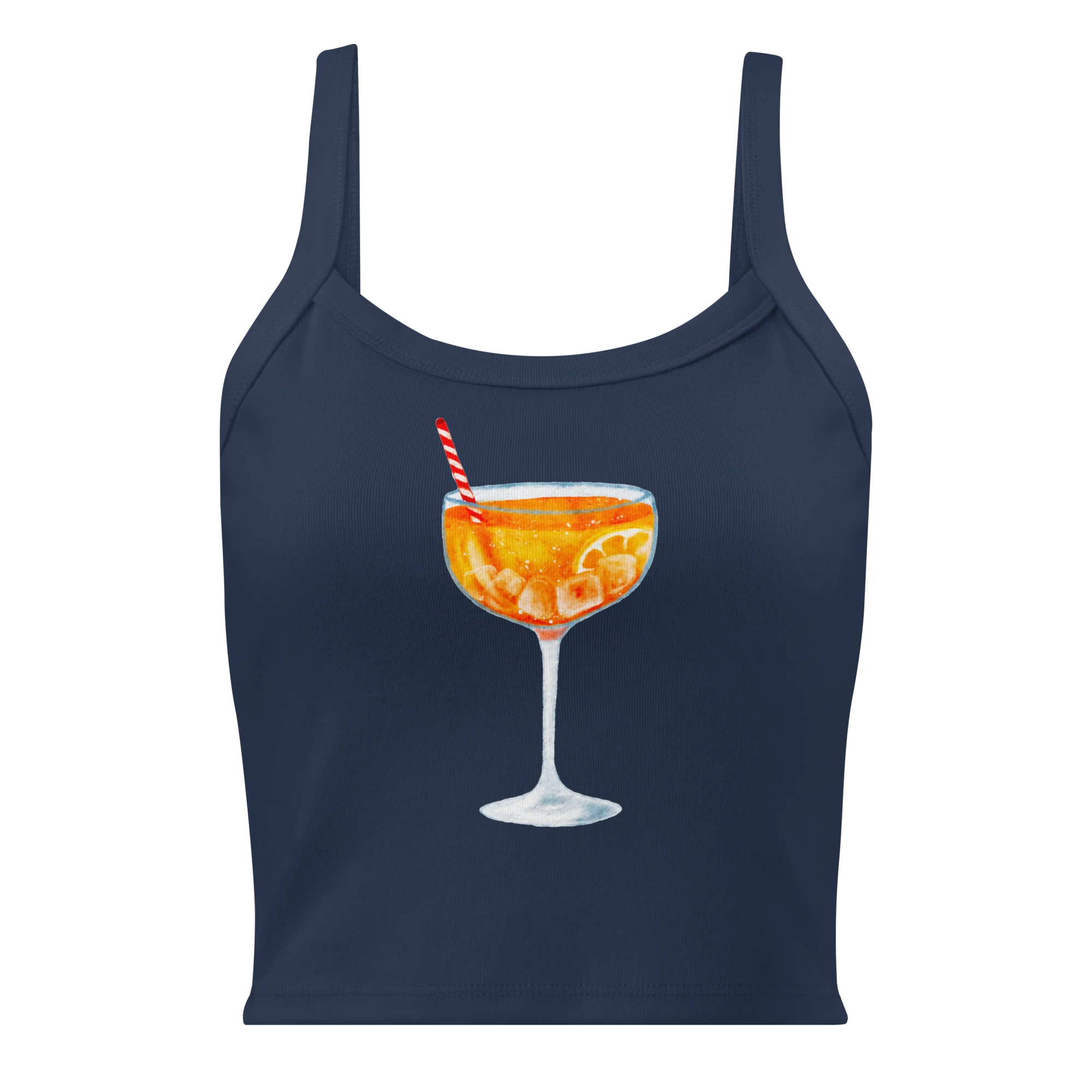 Aperol Spritz Watercolor Rib Tank Top - Image 4