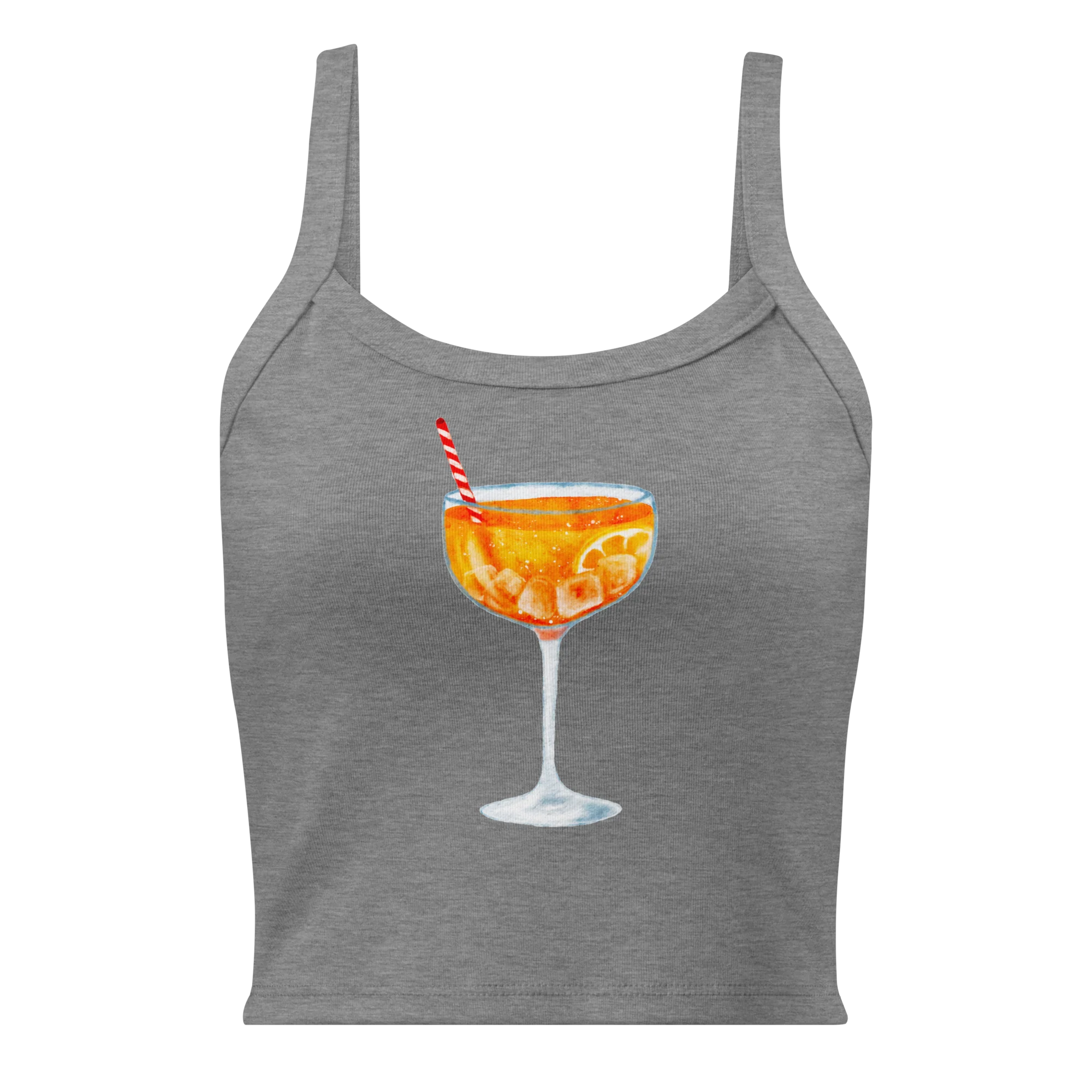 Aperol Spritz Watercolor Rib Tank Top - Image 6