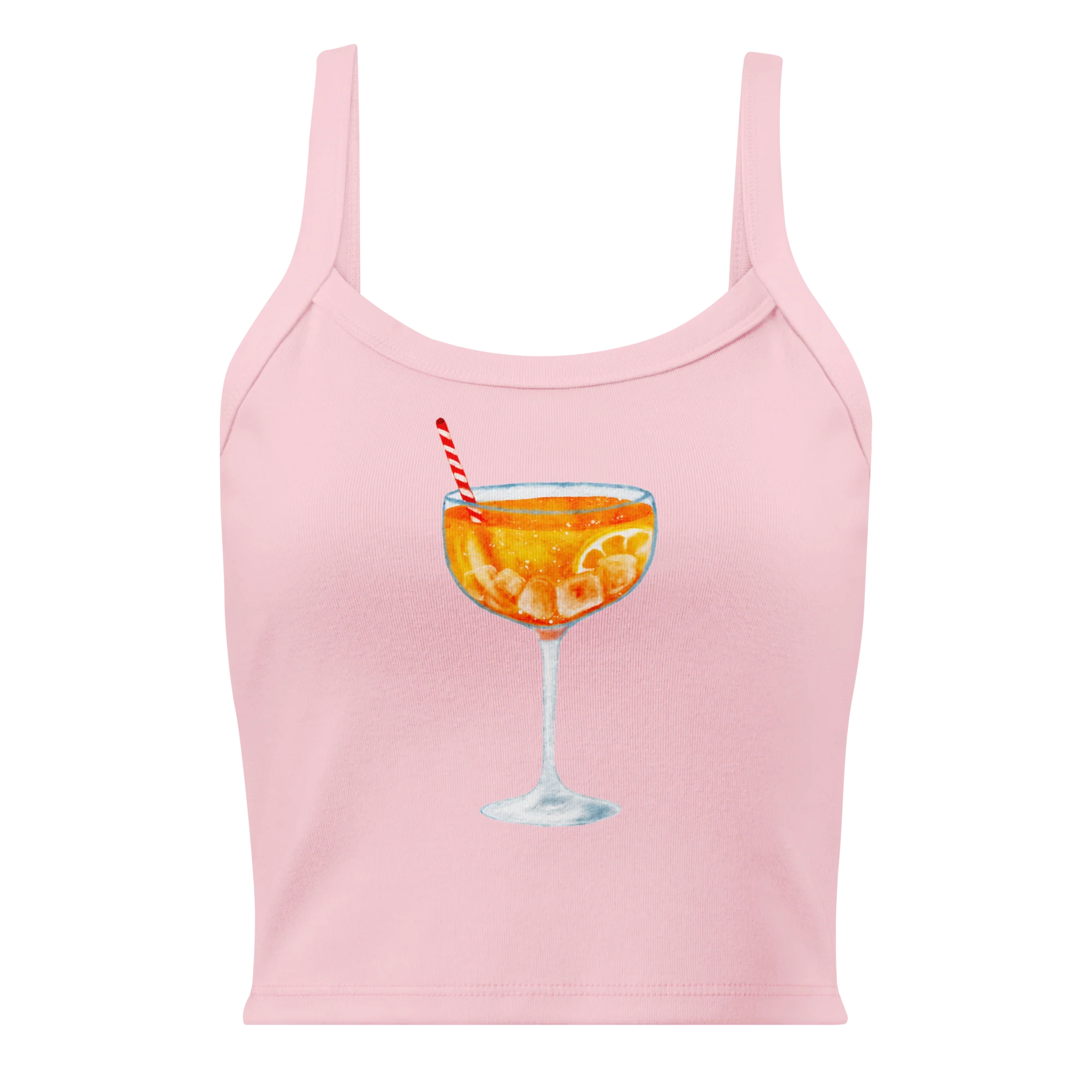 Aperol Spritz Watercolor Rib Tank Top - Image 7