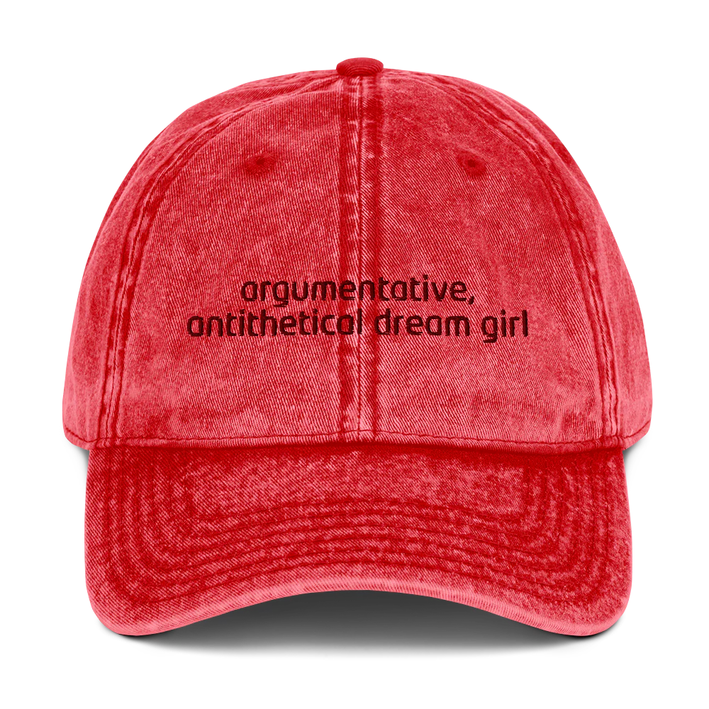 Argumentative, Antithetical Dream Girl Embroidered Vintage Cap - Image 8