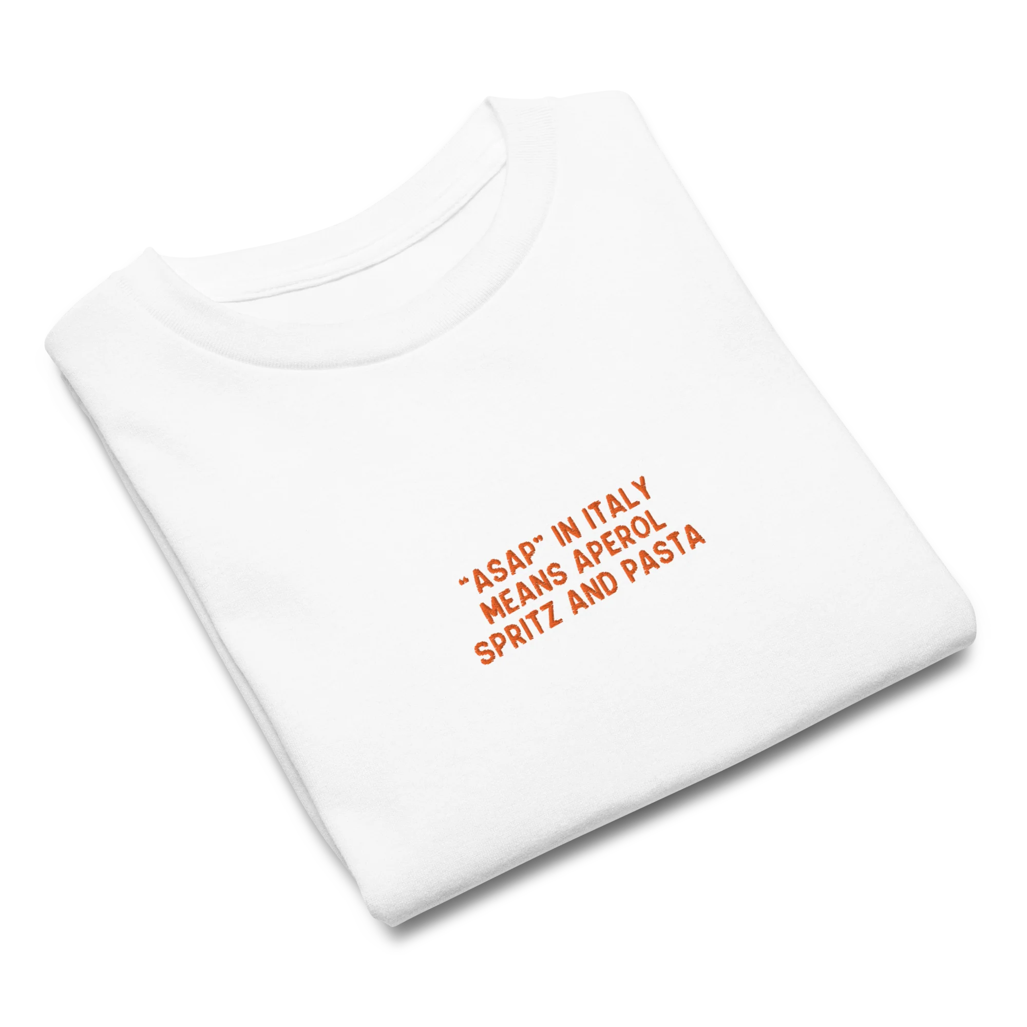 ASAP Italy Aperol Spritz and Pasta Embroidered Baby Tee - Image 4