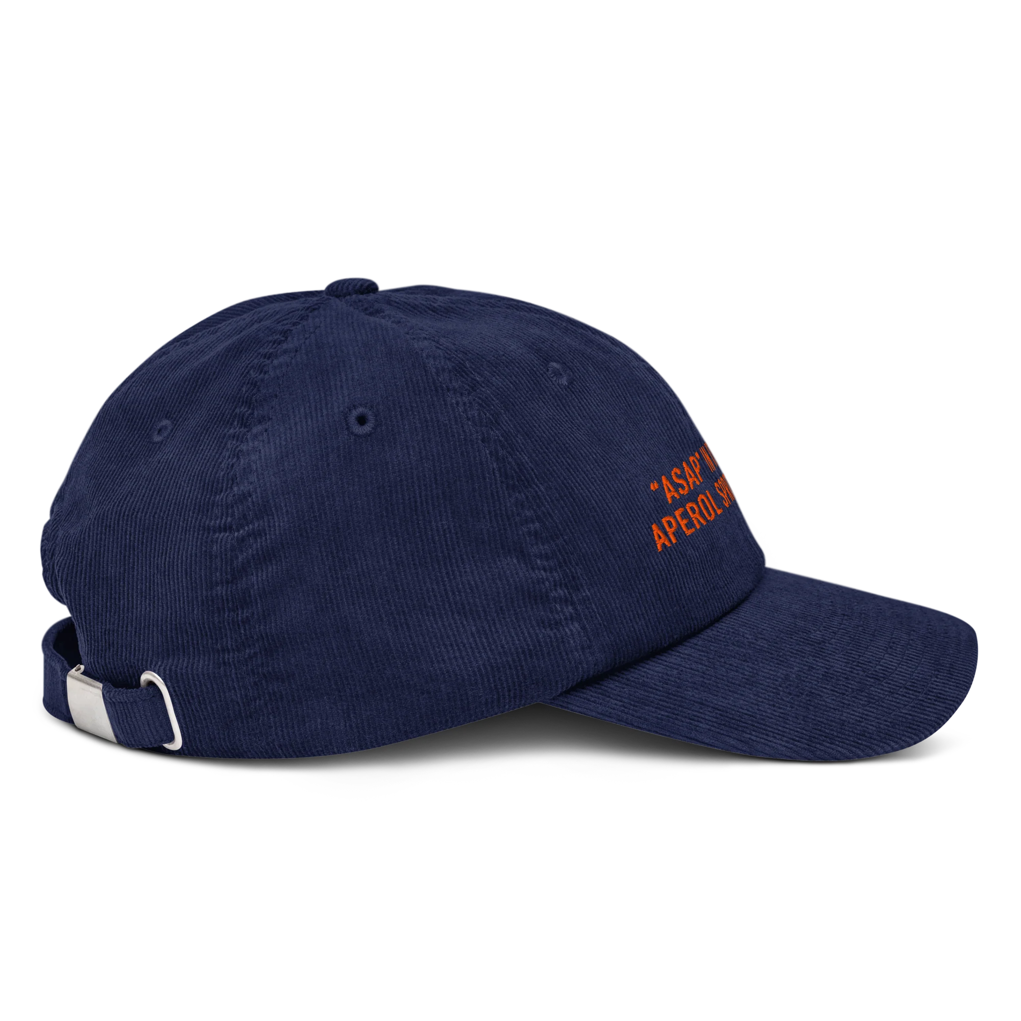 ASAP Italy Aperol Spritz and Pasta Embroidered Corduroy Hat - Image 3