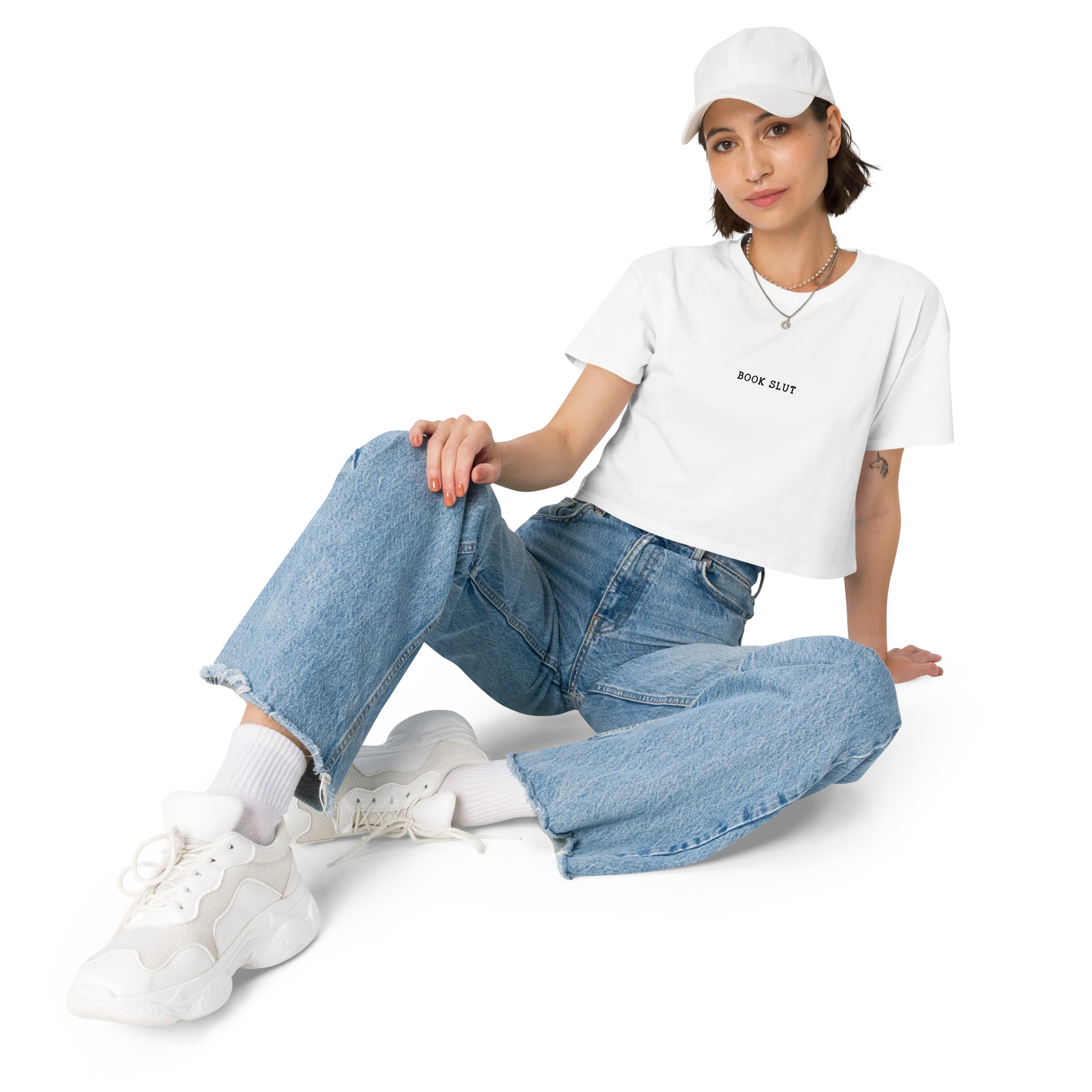 Book Slut Embroidered Crop Tee - Image 6