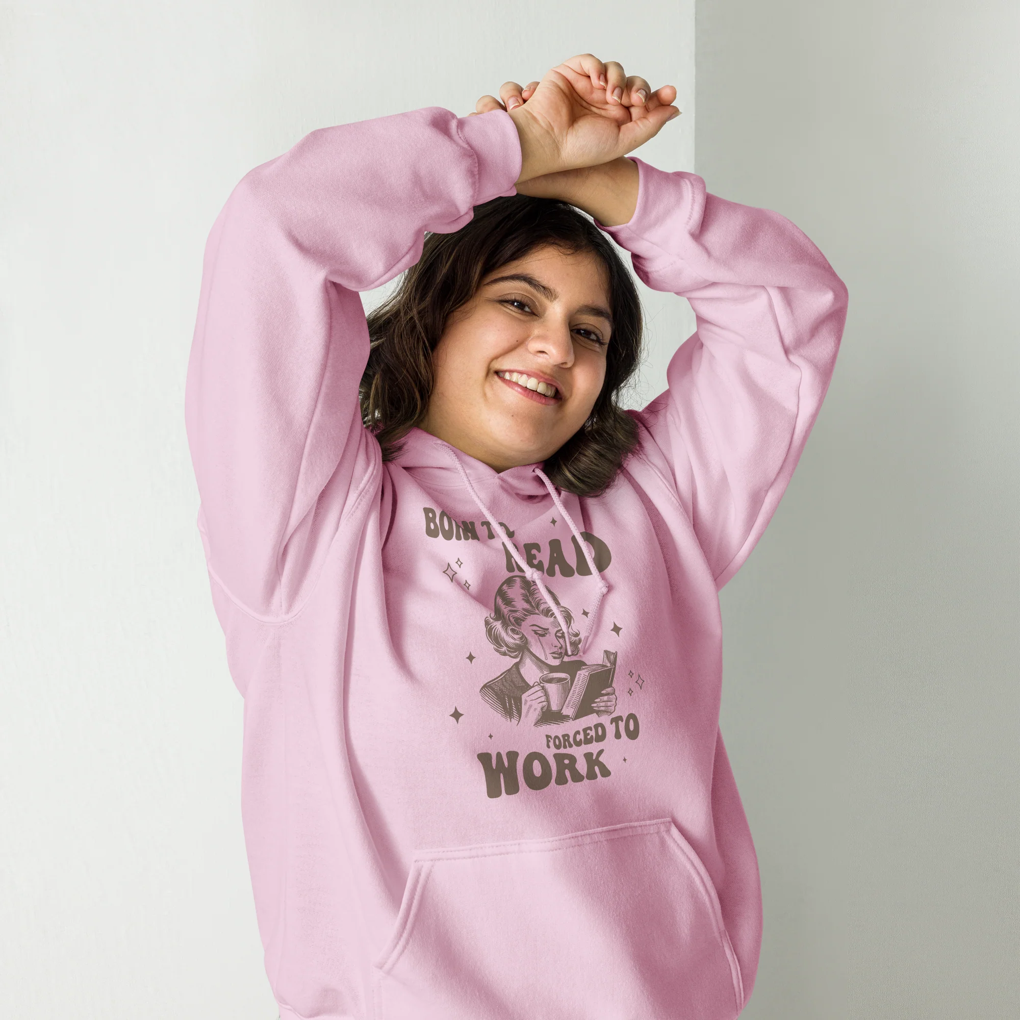 Born to Read, Forced to Work Bookish Hoodie - Image 11