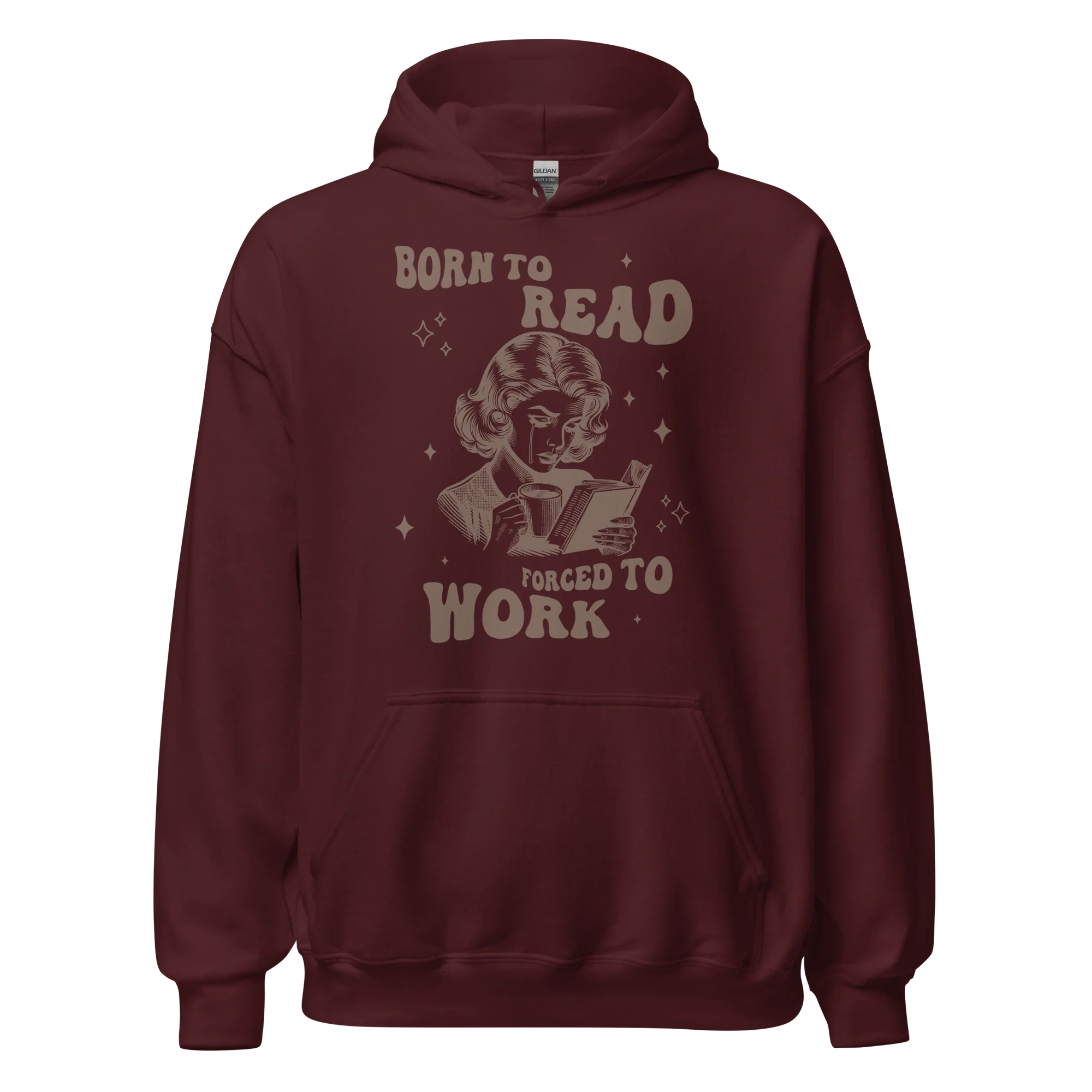 Born to Read, Forced to Work Bookish Hoodie - Image 13