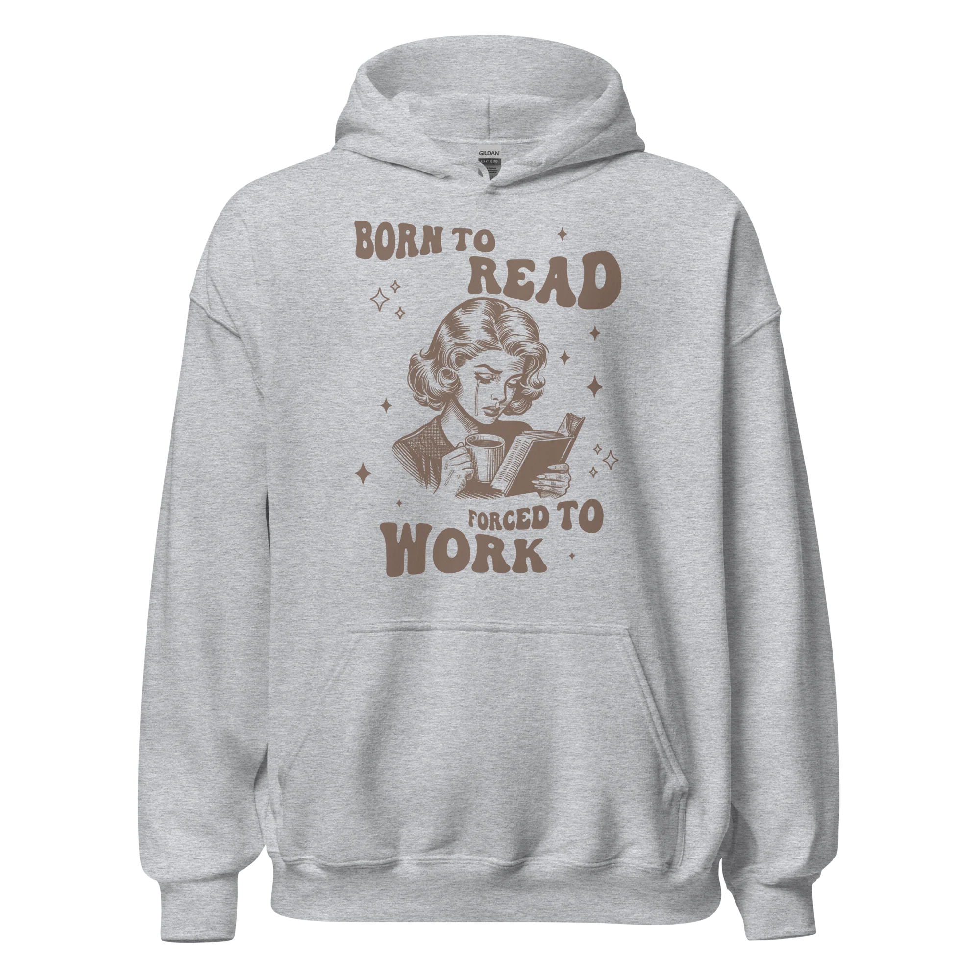 Born to Read, Forced to Work Bookish Hoodie - Image 3