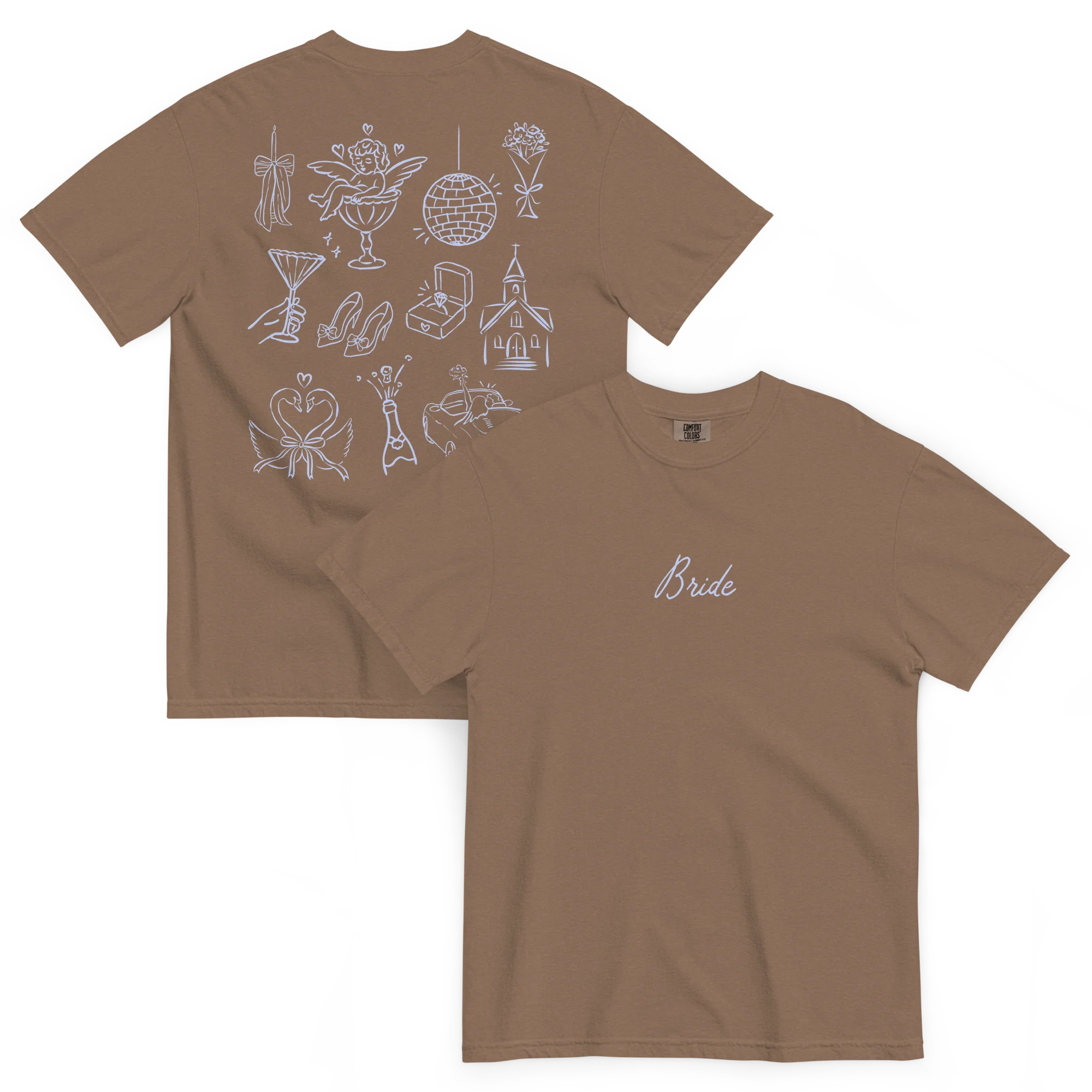 Bride Bachelorette Line Art Classic T-Shirt - Image 15