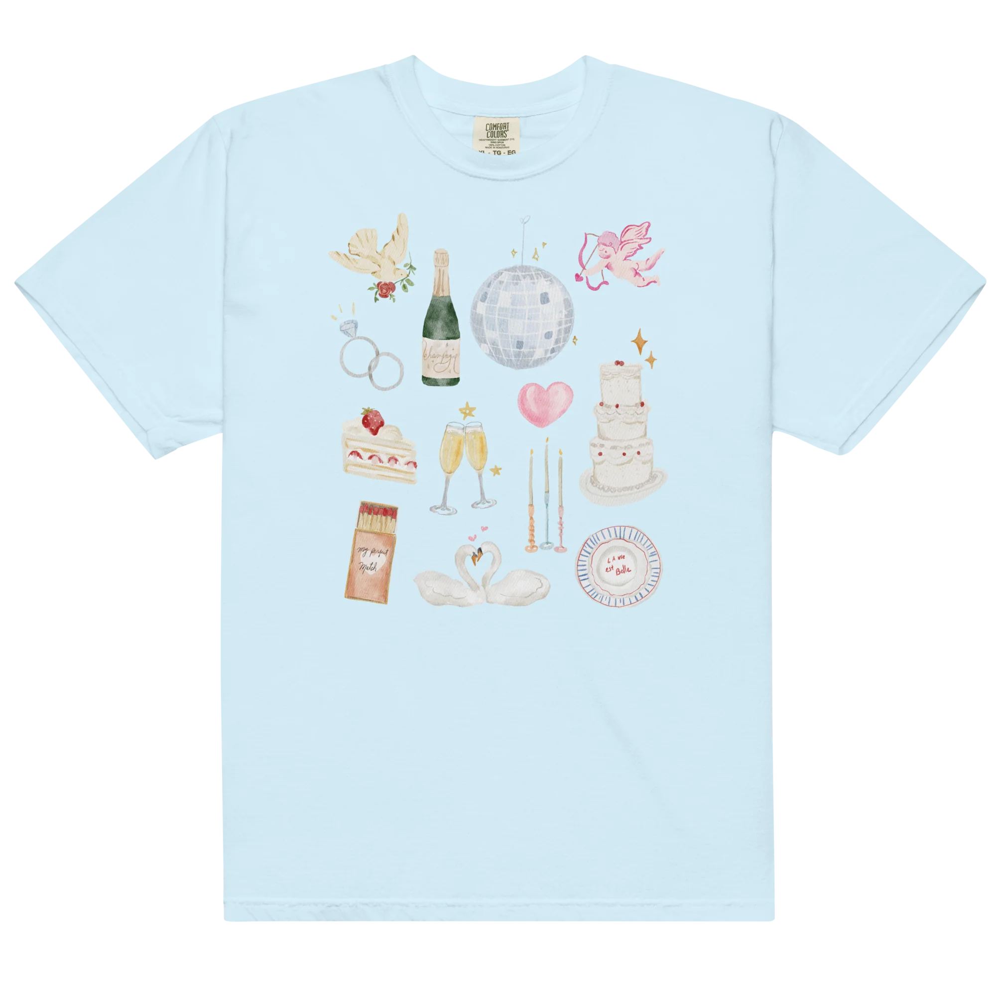 Bride Bachelorette Watercolor Classic T-Shirt - Image 7