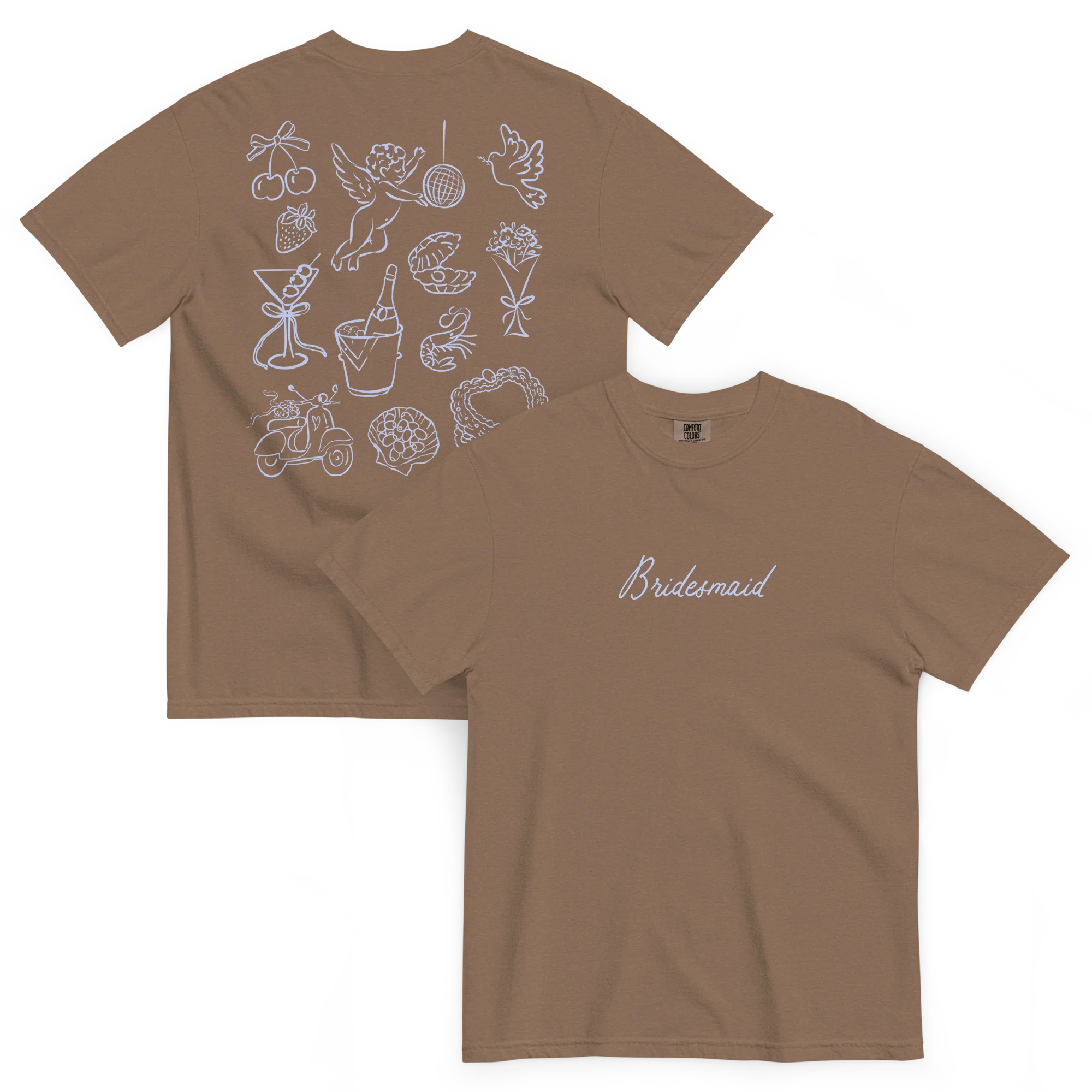 Bridesmaid Bachelorette Line Art Classic T-Shirt - Image 11