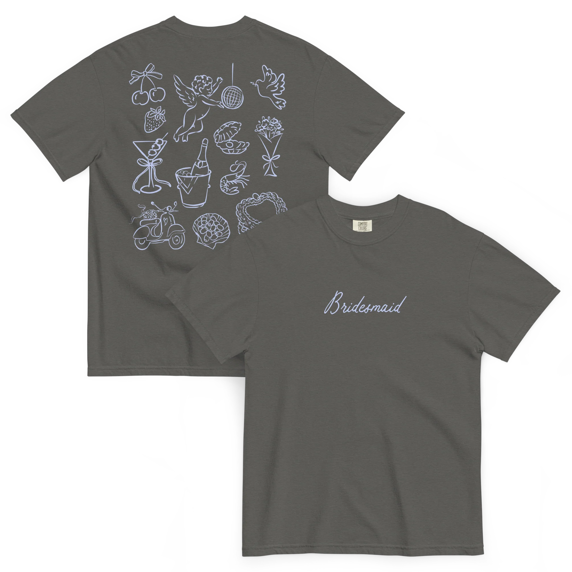 Bridesmaid Bachelorette Line Art Classic T-Shirt - Image 13