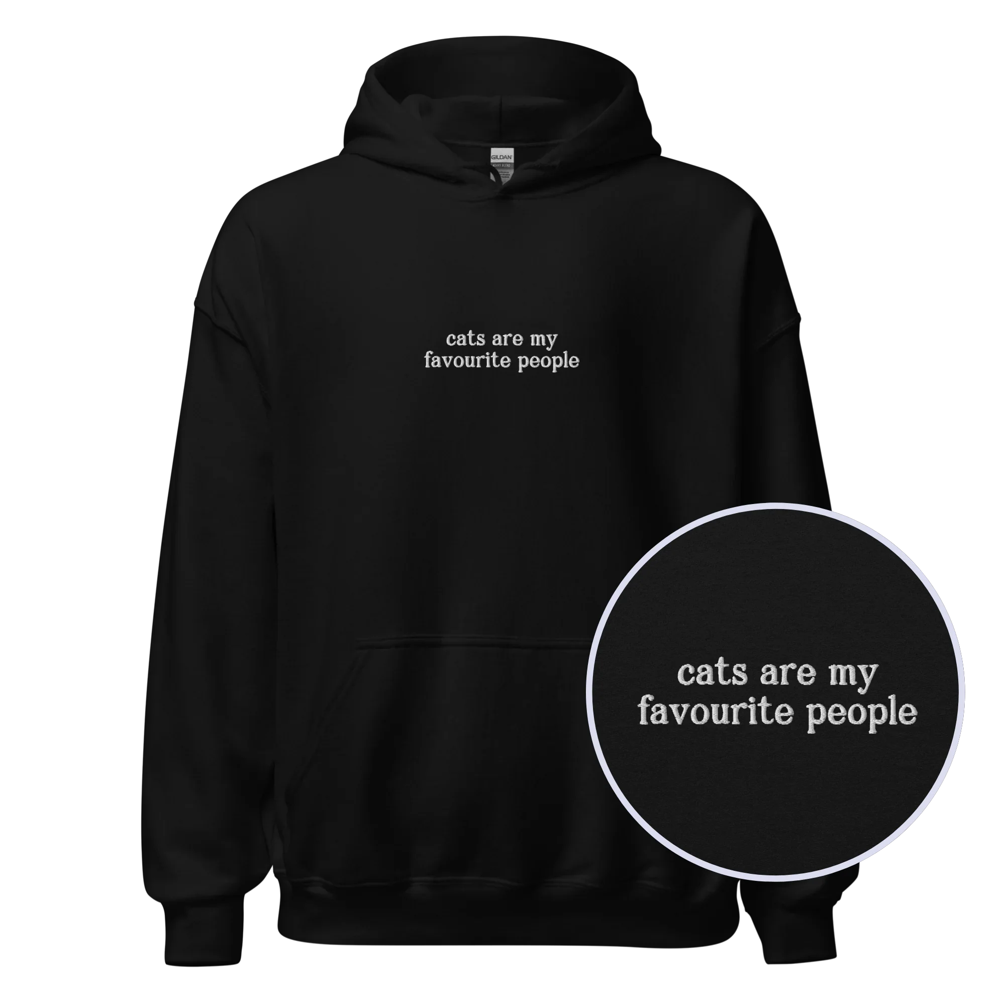 Cats Are My Favorite People Embroidered Hoodie