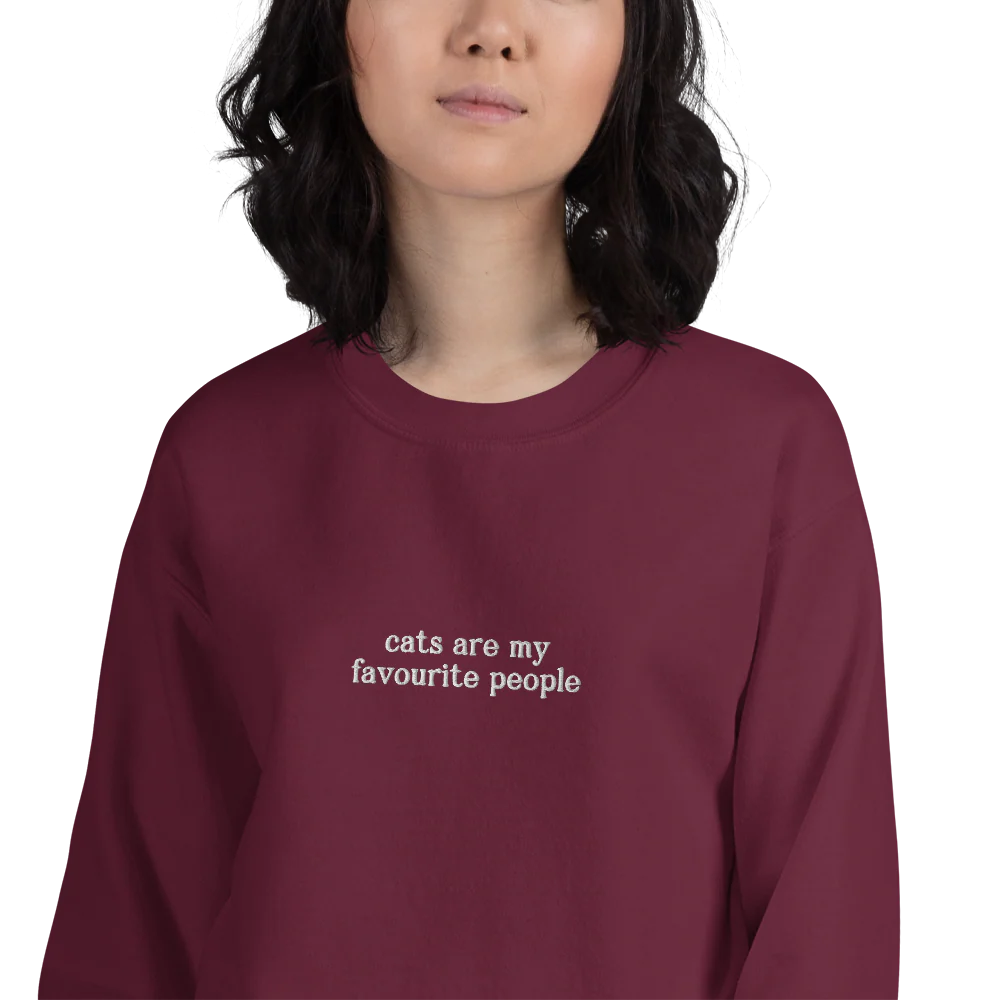 Cats Are My Favorite People Embroidered Sweatshirt - Image 10