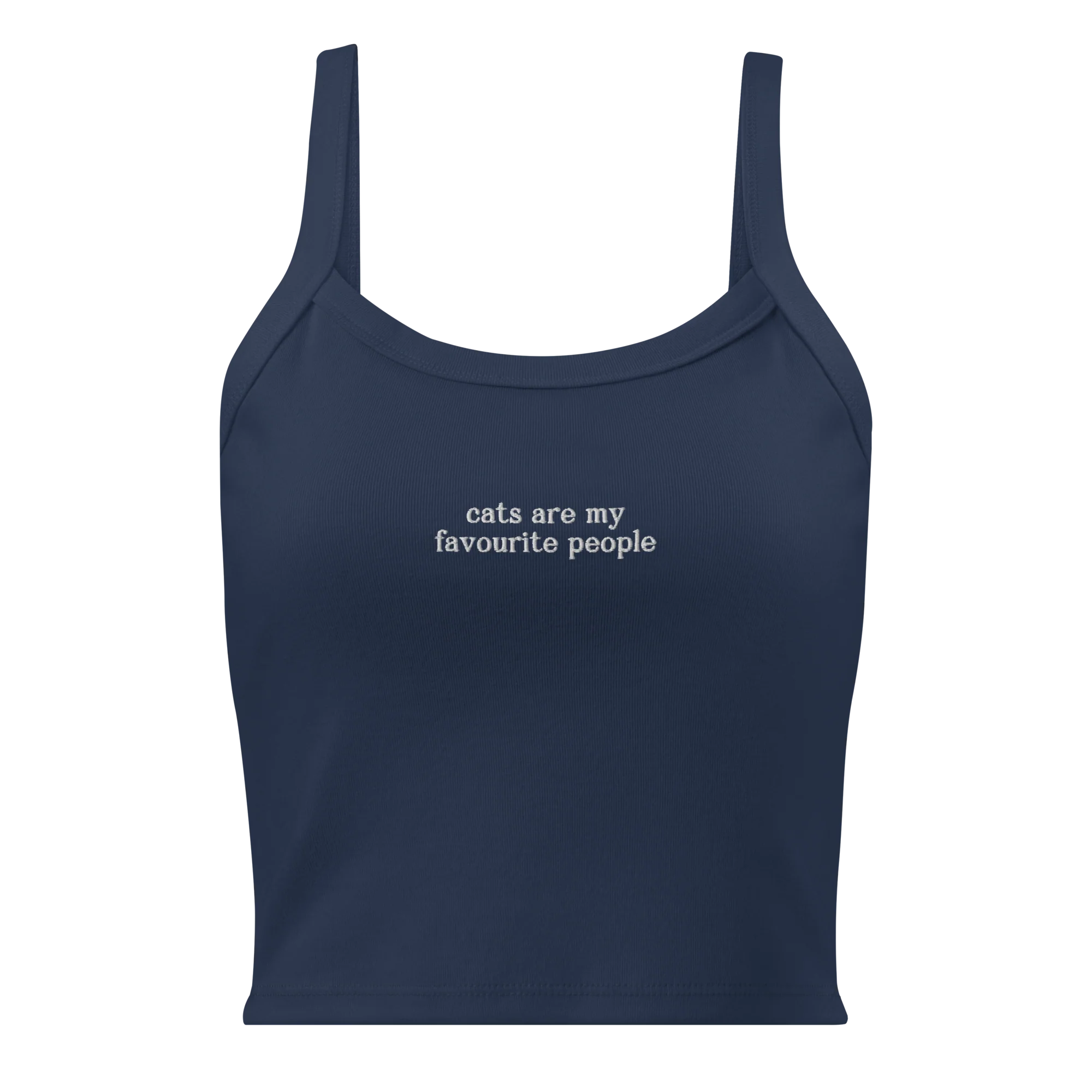Cats Are My Favourite People Rib Embroidered Tank Top - Image 3