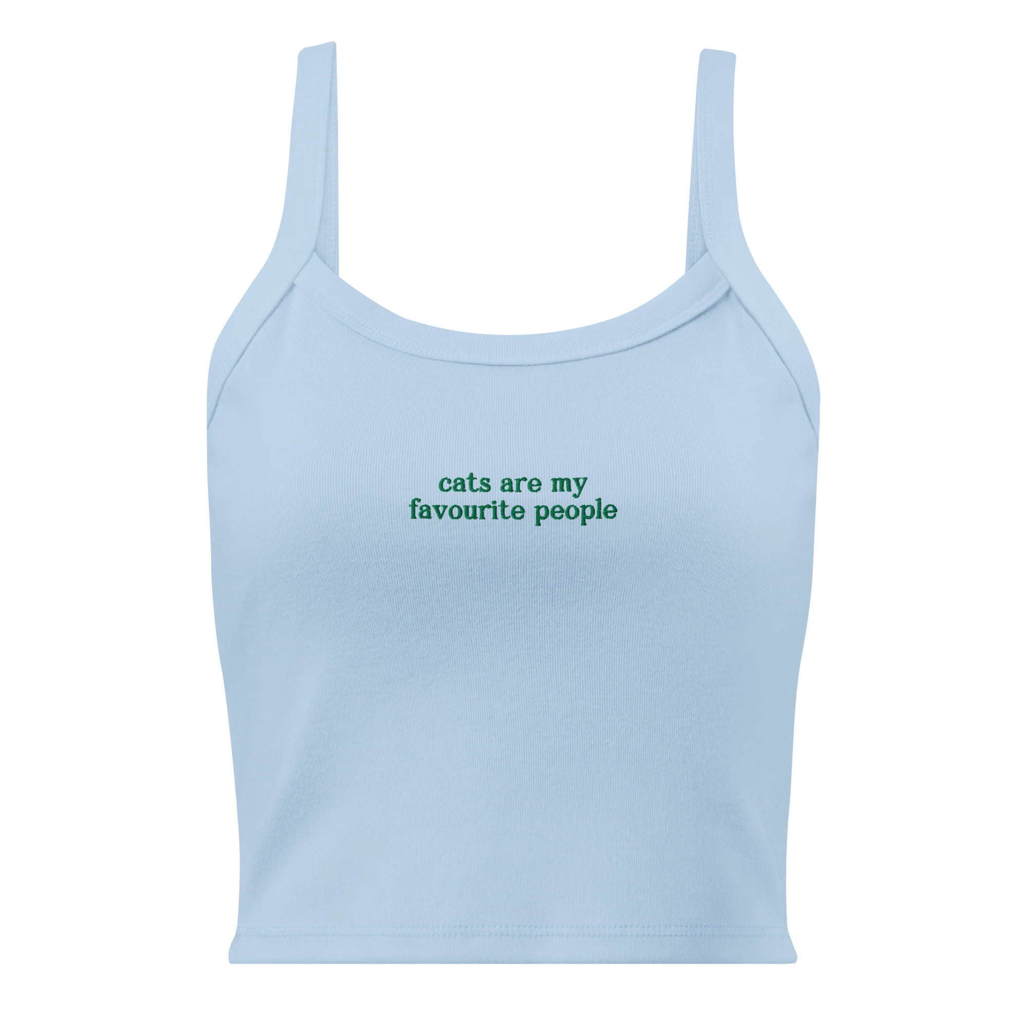 Cats Are My Favourite People Rib Embroidered Tank Top - Image 6
