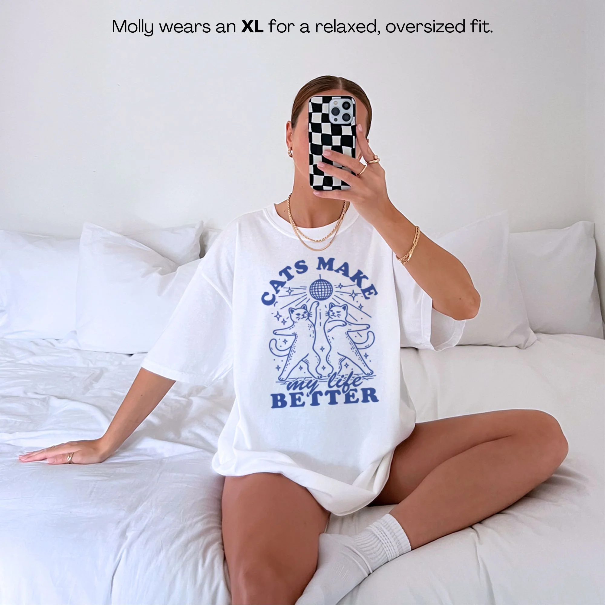 Cats Make My Life Better Classic T-Shirt - Image 2