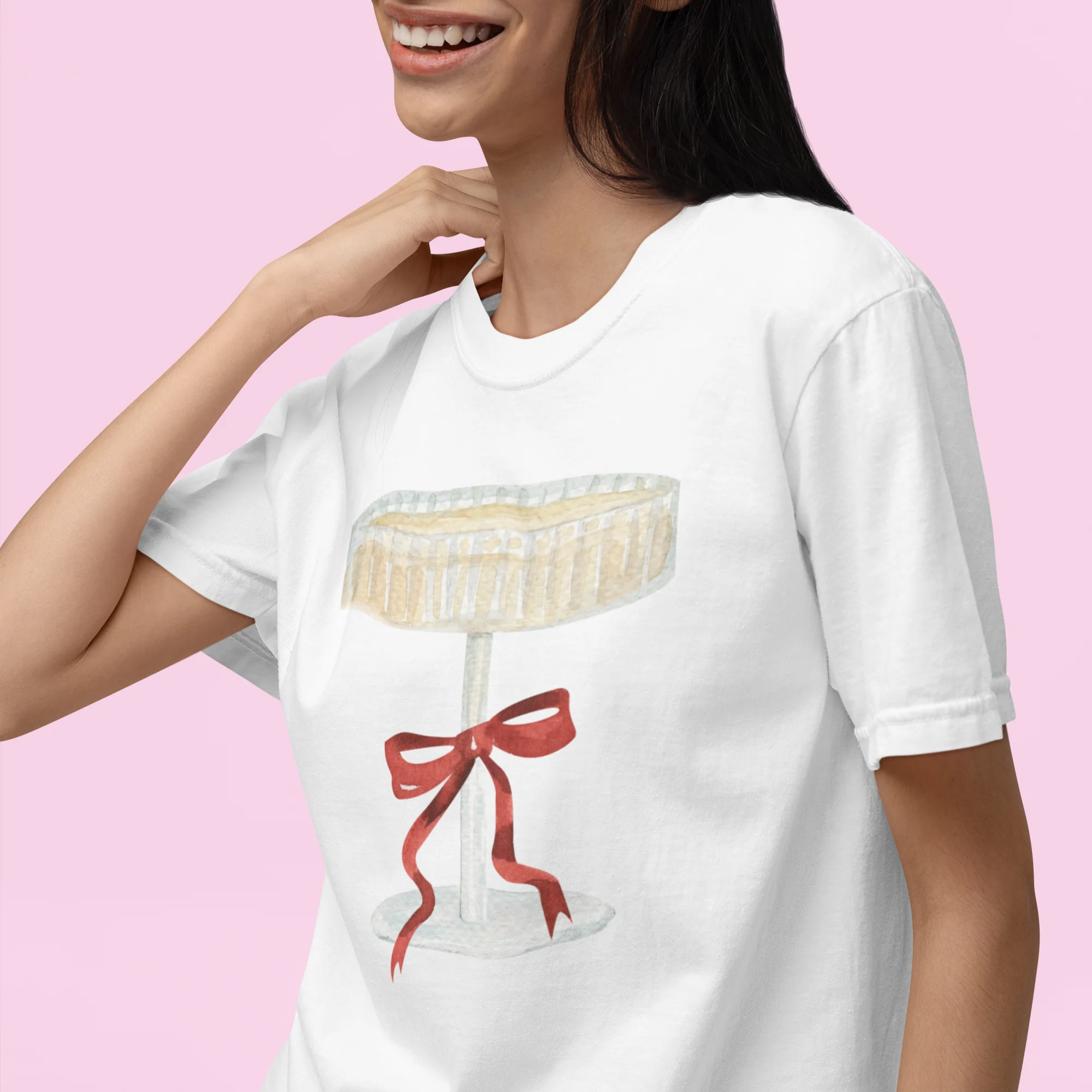 Champagne Coquette Watercolor Classic T-Shirt - Image 2