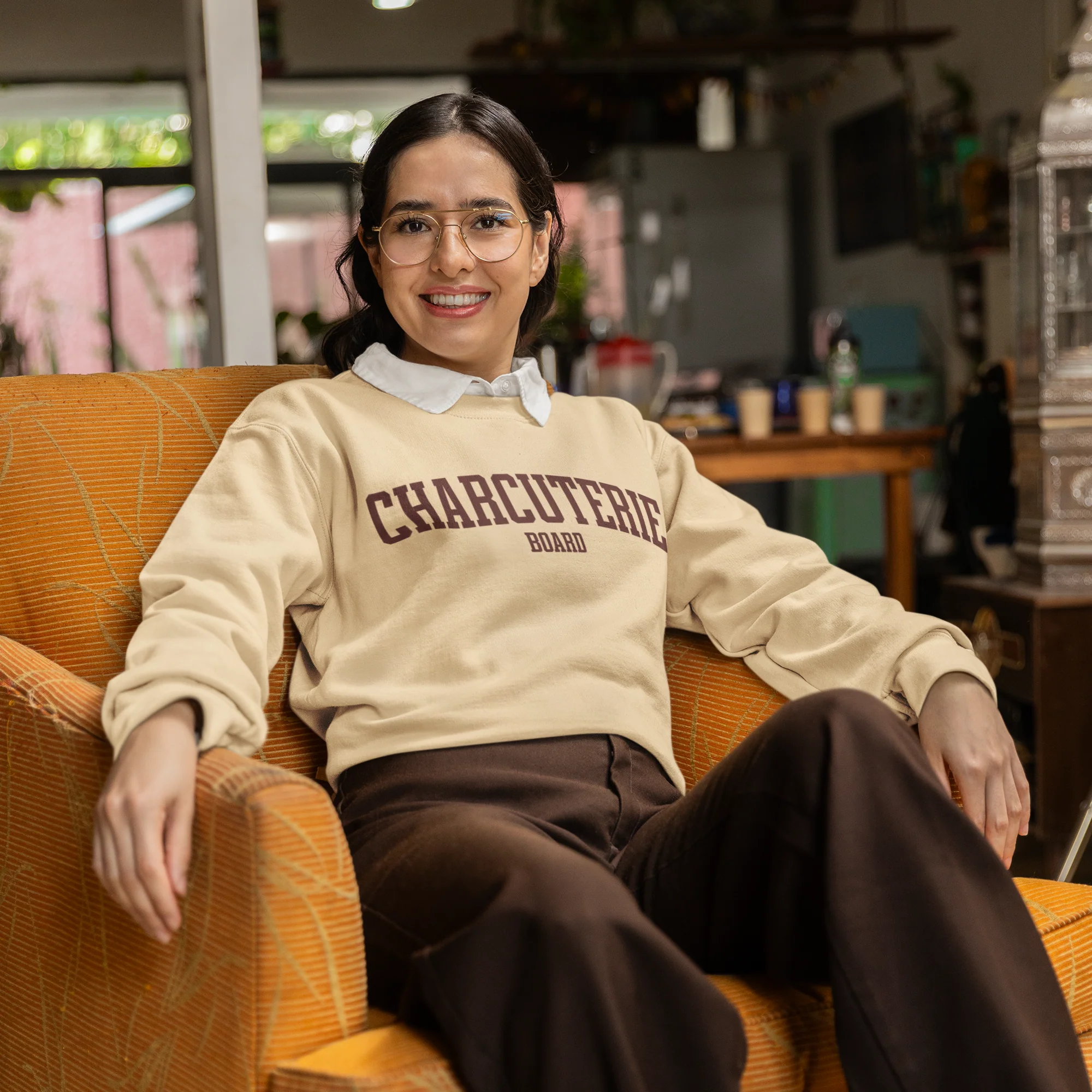 Charcuterie Board Foodie Varsity Sweatshirt - Image 2