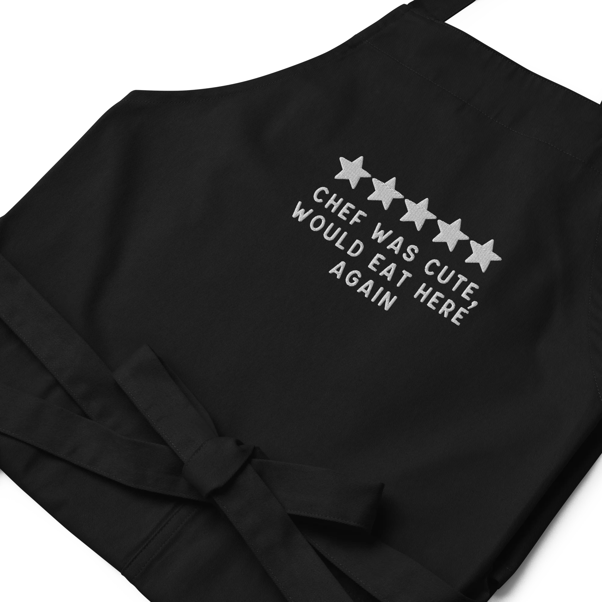 Chef Was Cute Embroidered Organic Cotton Apron - Image 12