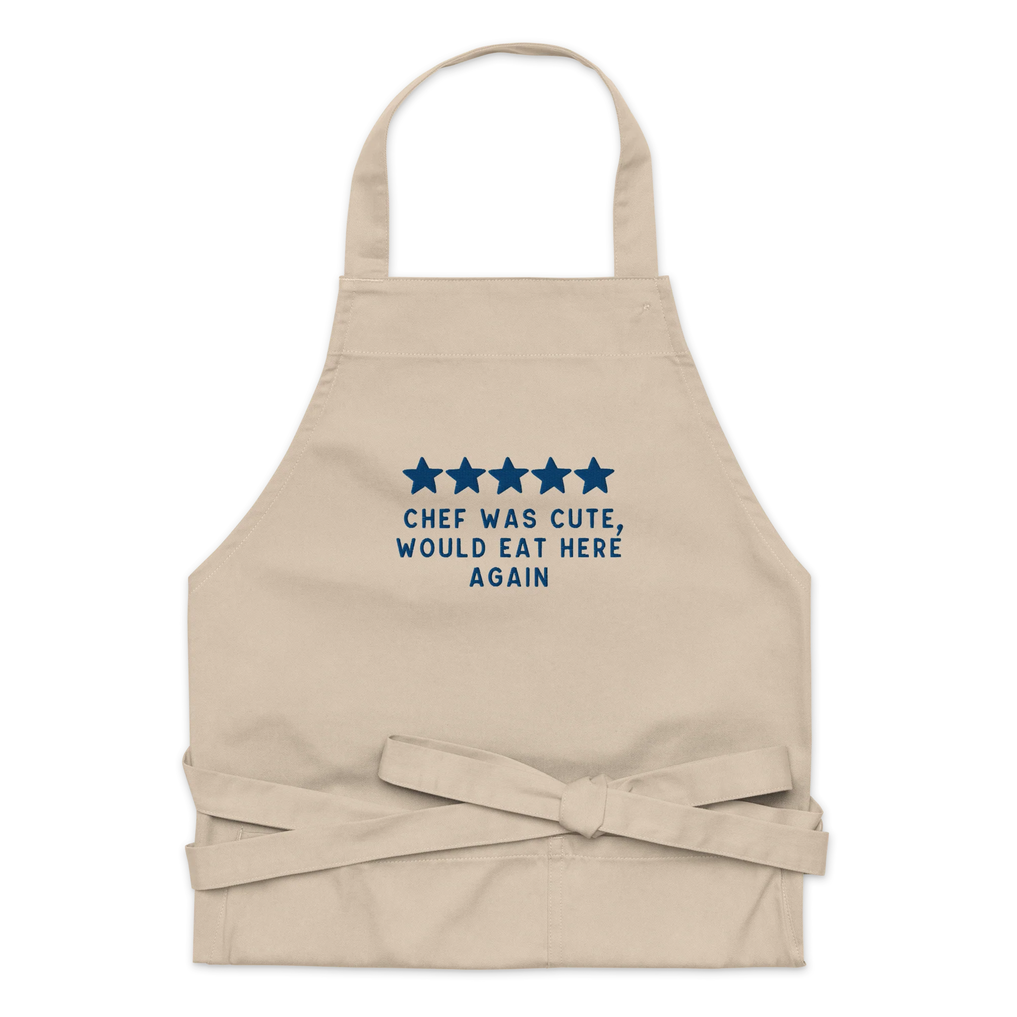 Chef Was Cute Embroidered Organic Cotton Apron - Image 8