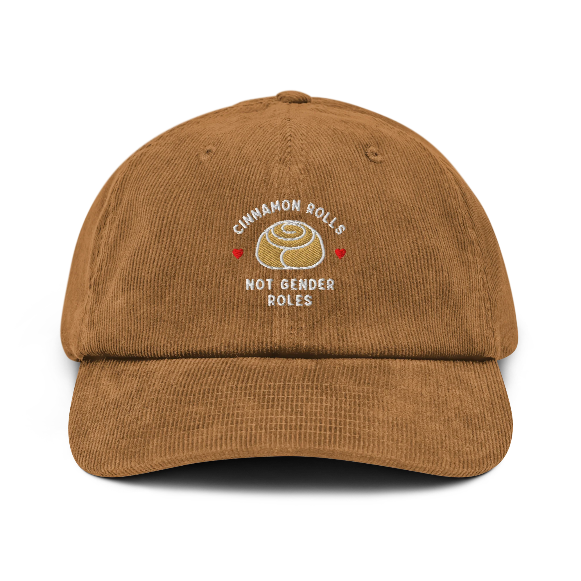 Cinnamon Rolls Not Gender Roles Embroidered Corduroy Hat - Image 3