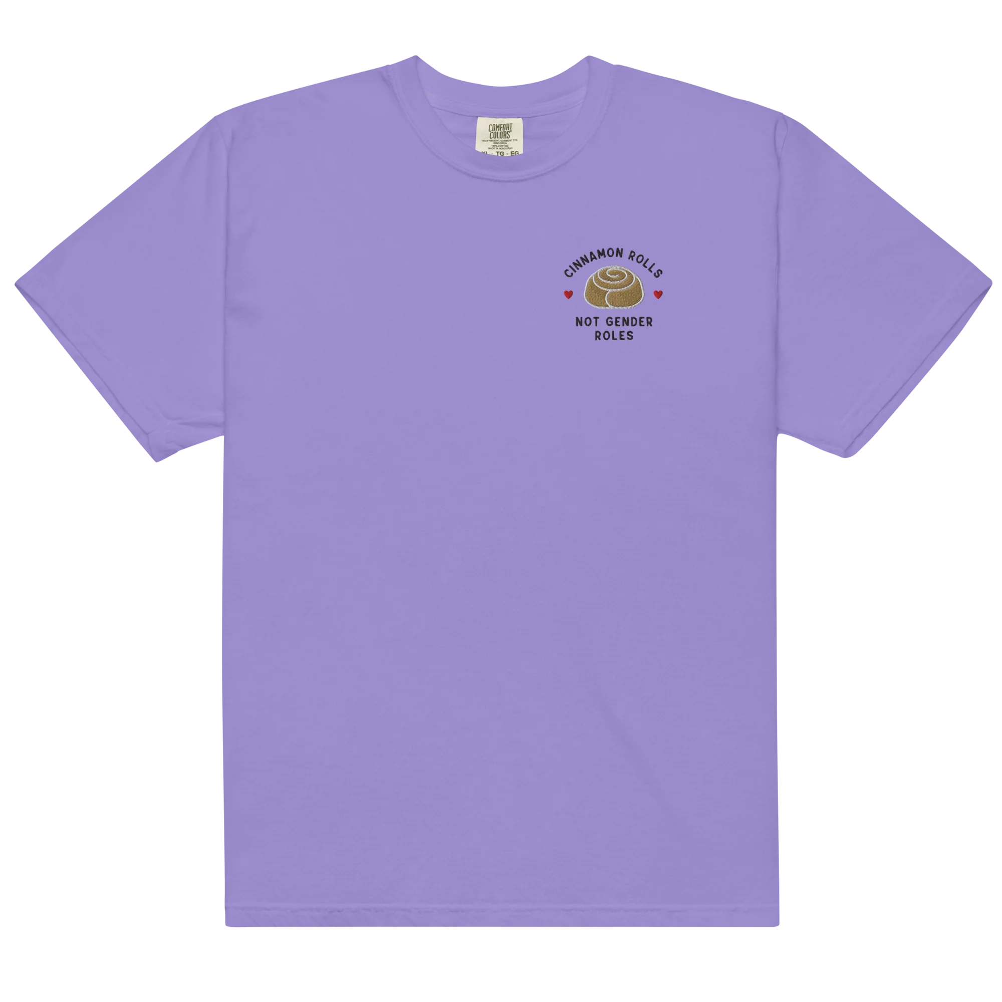 Cinnamon Rolls Not Gender Roles Embroidered Classic T-Shirt - Image 3