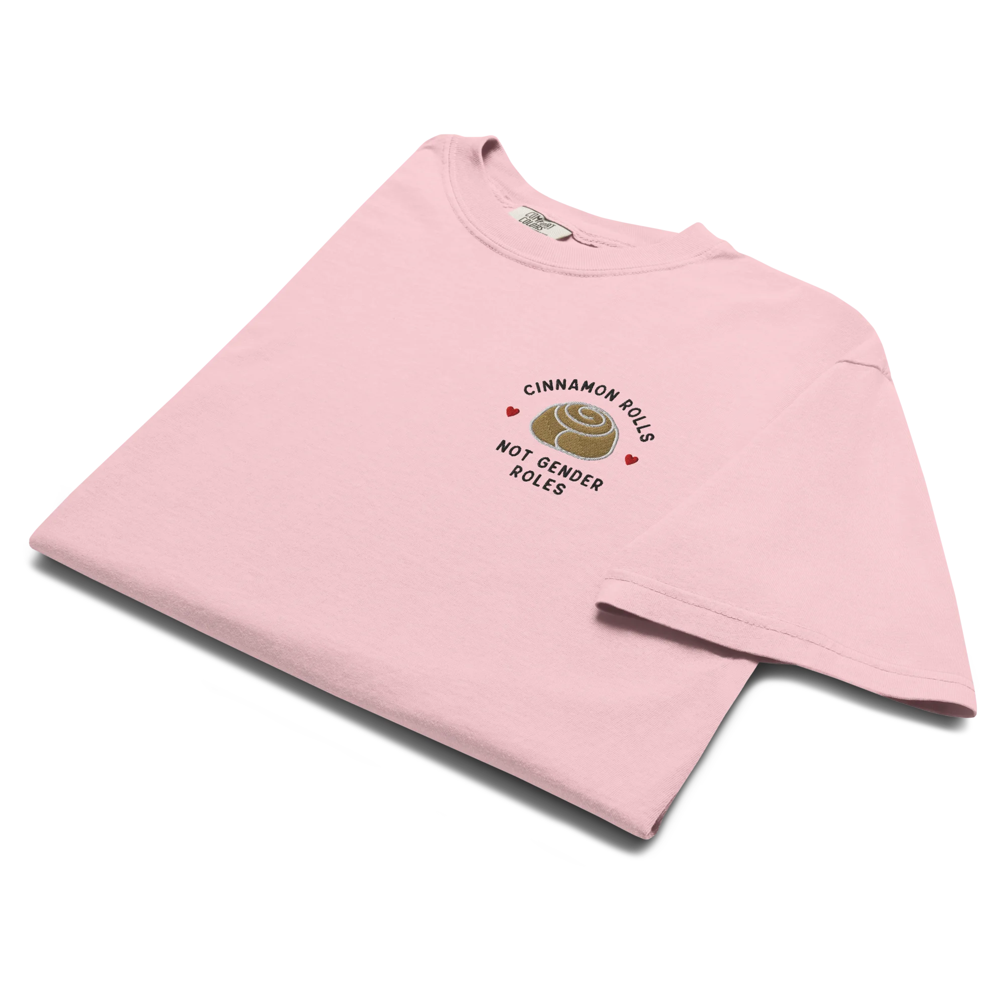 Cinnamon Rolls Not Gender Roles Embroidered Classic T-Shirt - Image 4