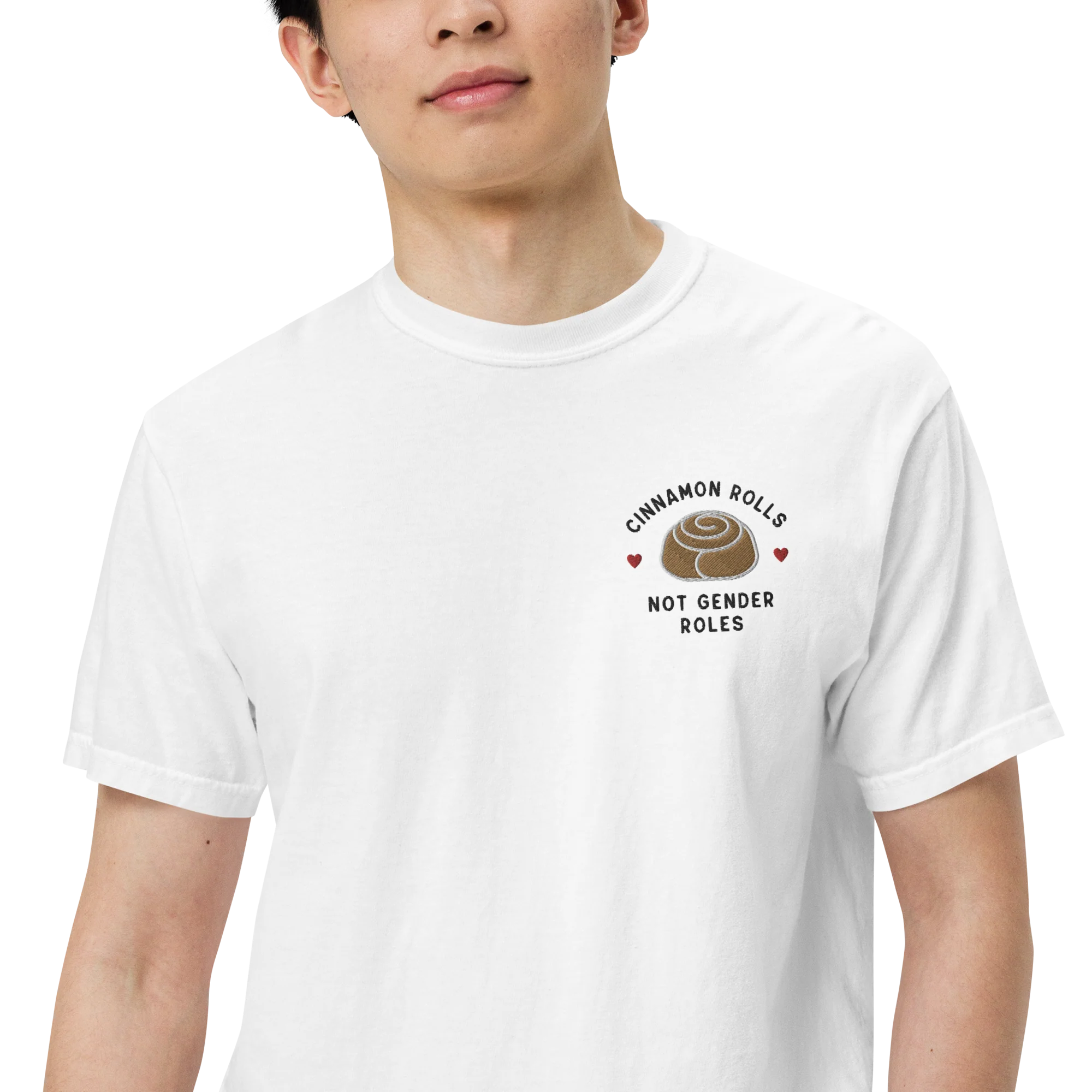 Cinnamon Rolls Not Gender Roles Embroidered Classic T-Shirt - Image 7