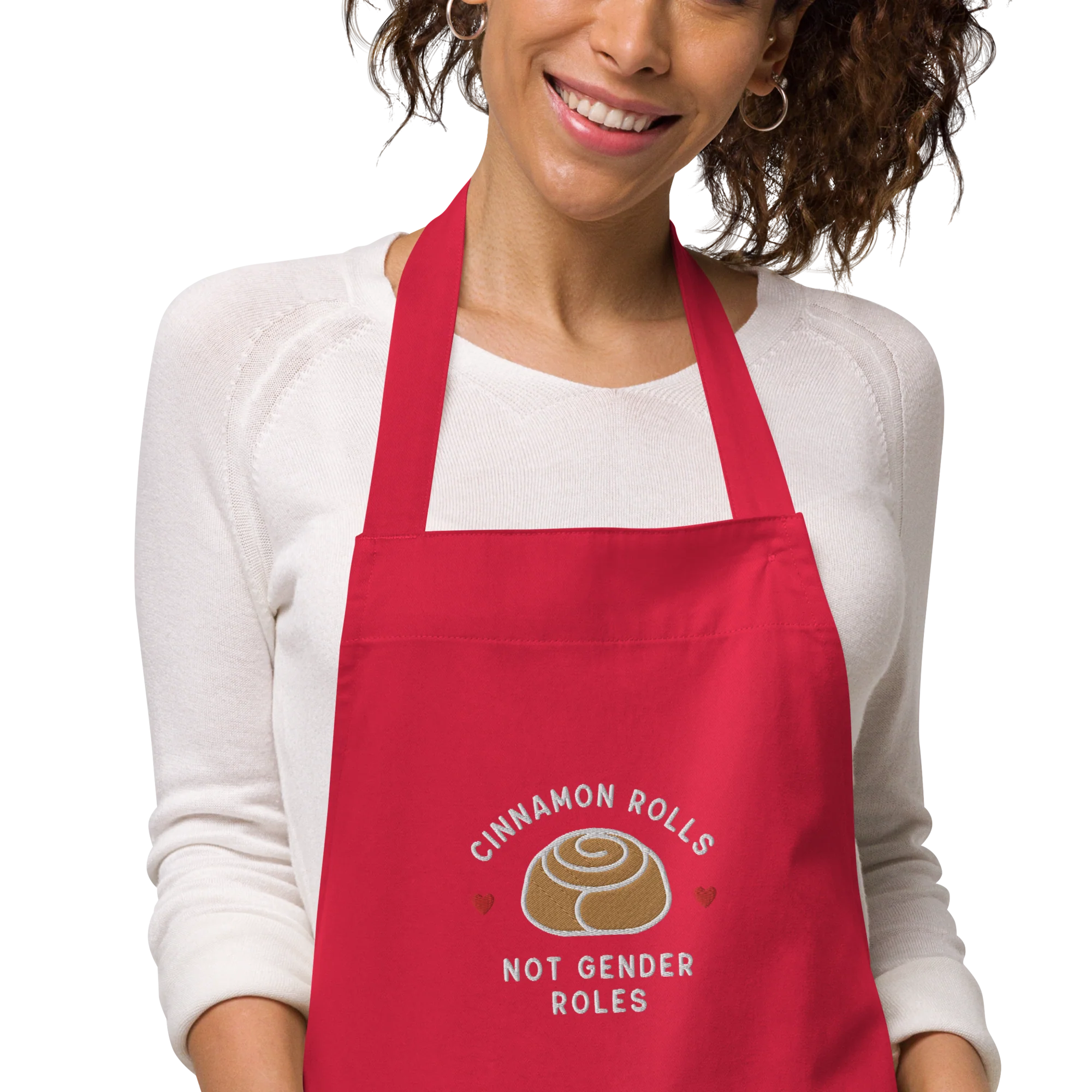 Cinnamon Rolls Not Gender Roles Organic Cotton Apron - Image 8