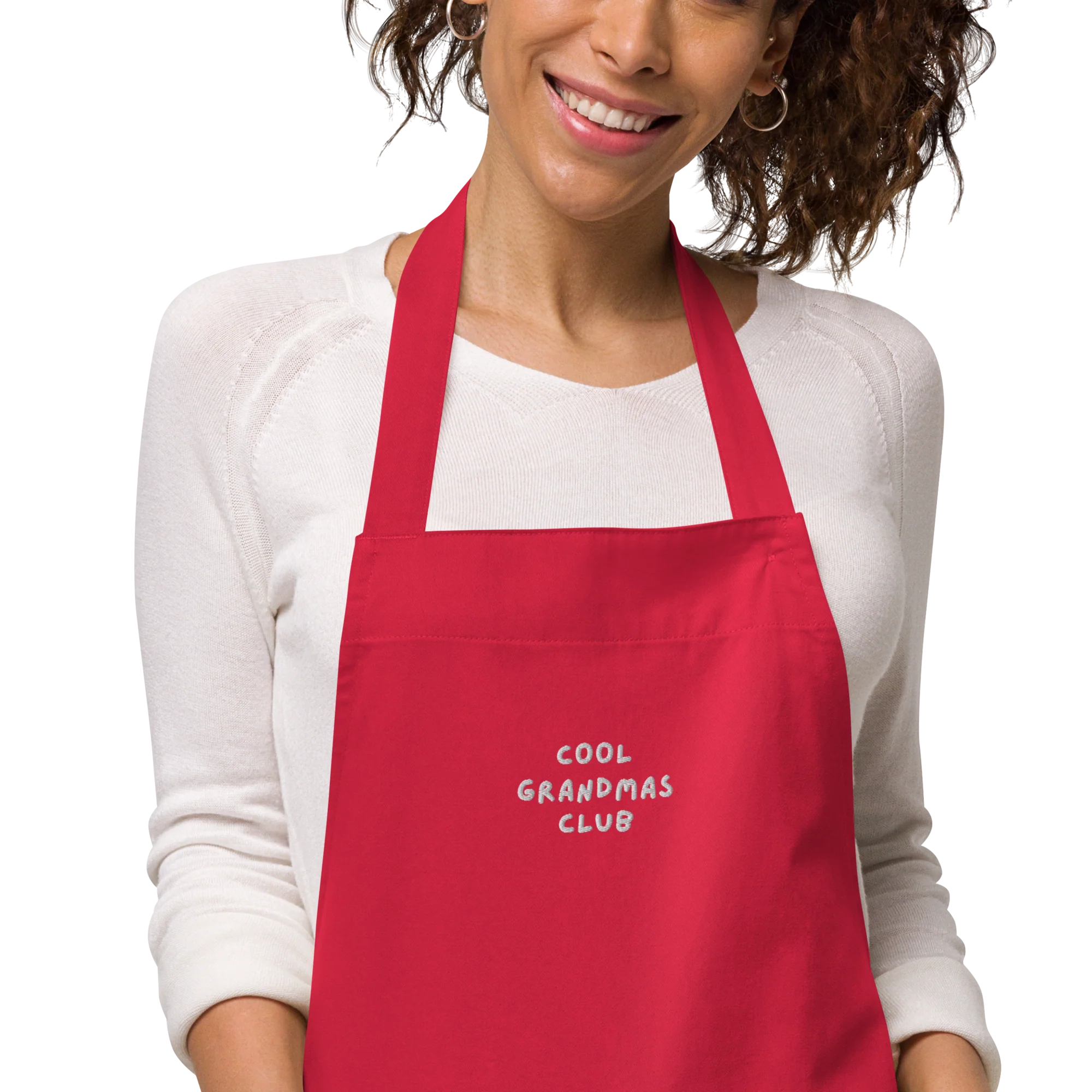 Cool Grandmas Club Embroidered Organic Cotton Apron - Image 2