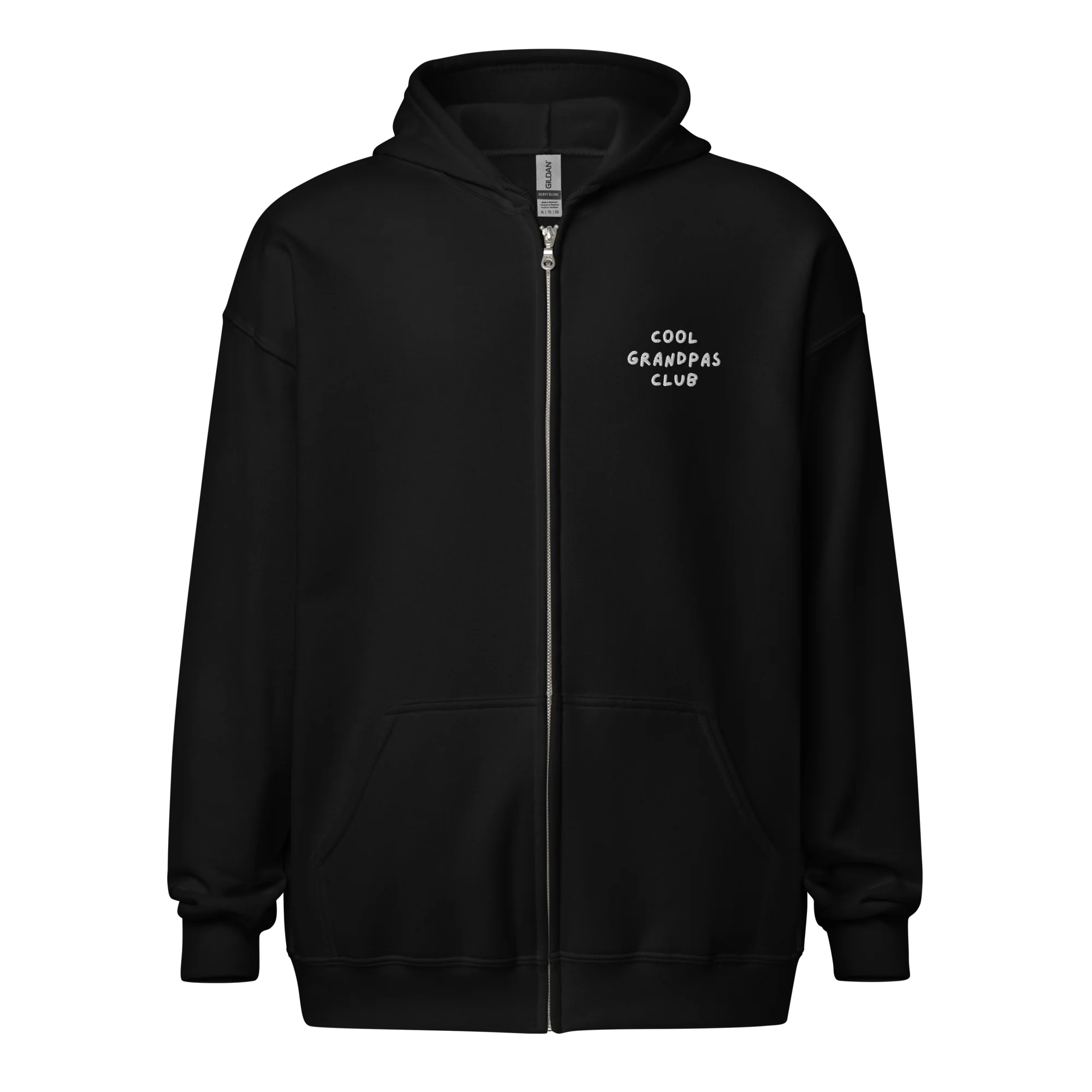 Cool Grandpas Club Embroidered Zip-Up Hoodie