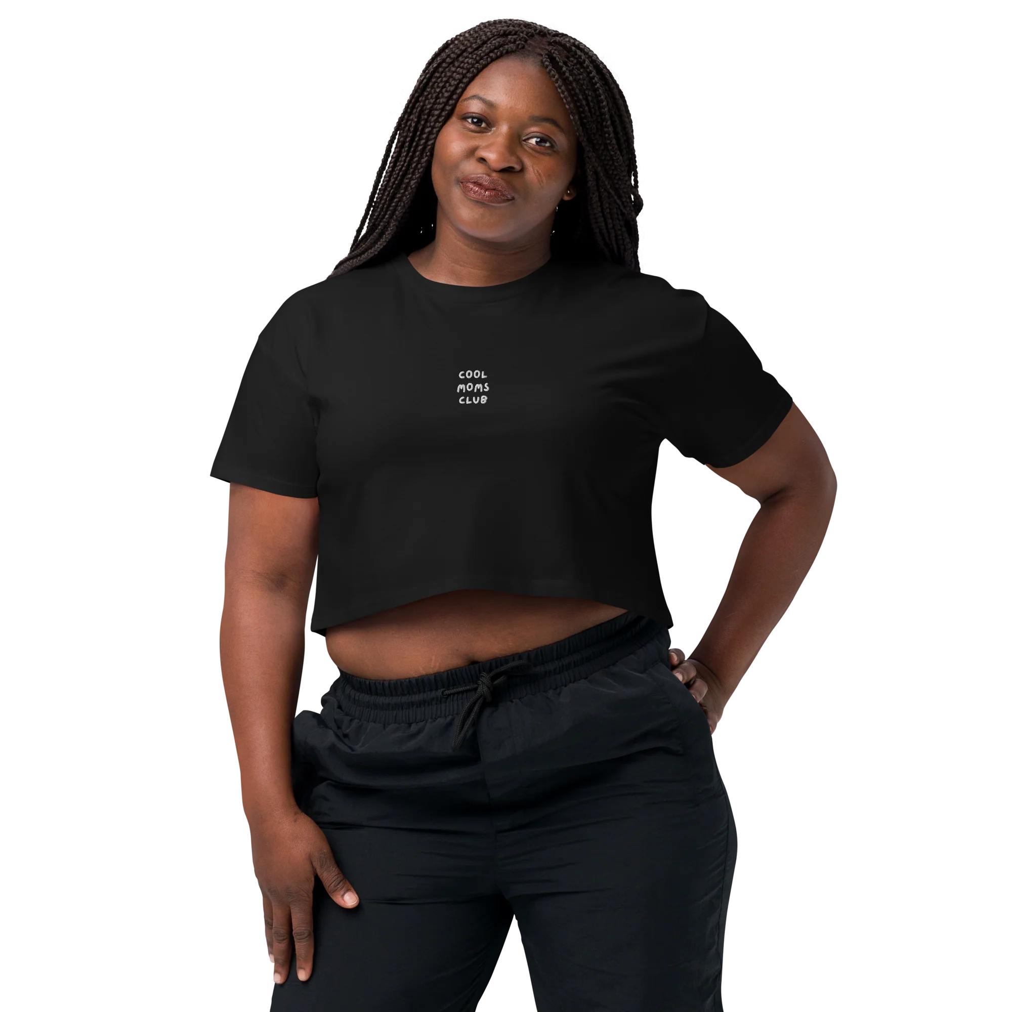 Cool Moms Club Mother Embroidered Crop Tee - Image 5