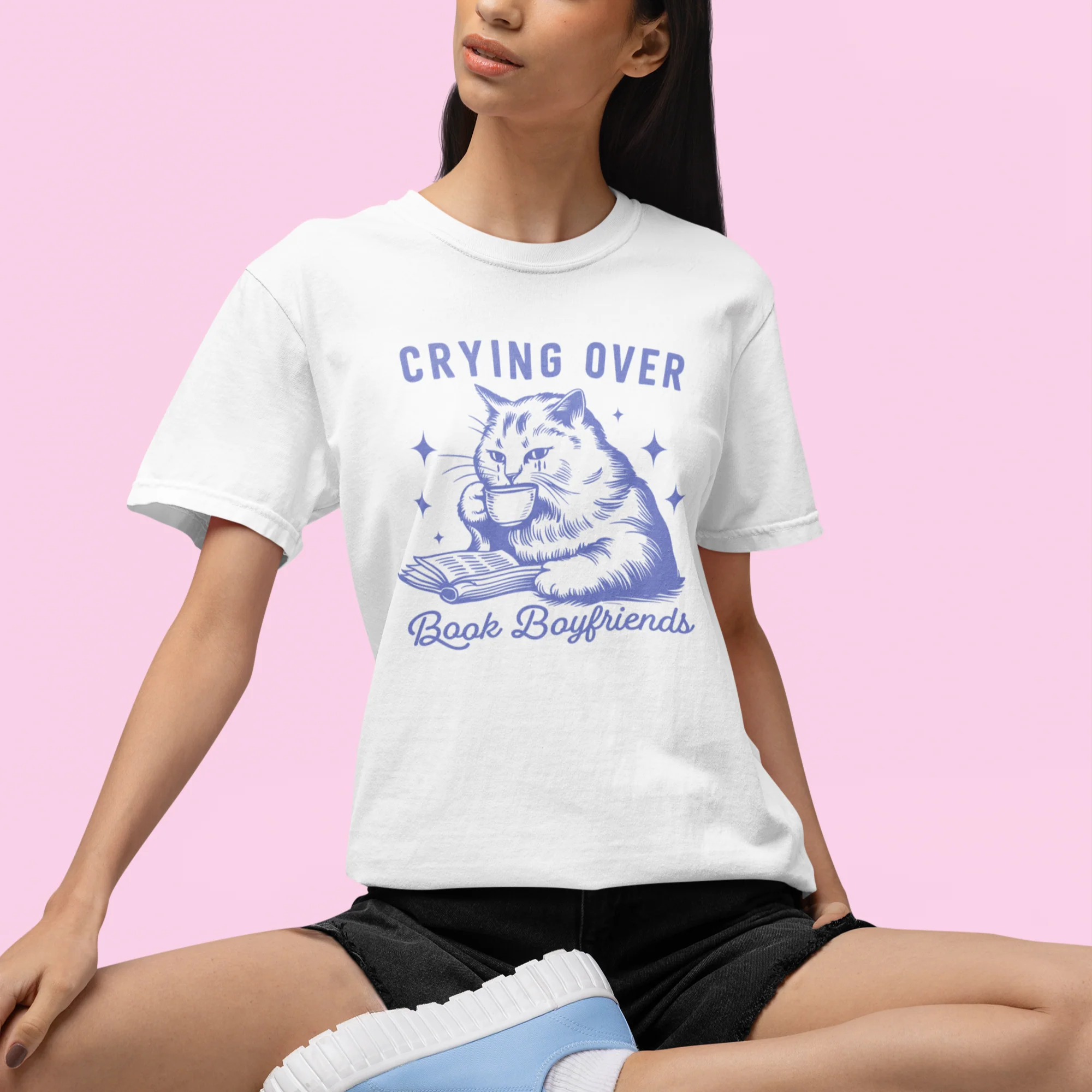 Crying Over Book Boyfriends Classic T-Shirt - Image 2