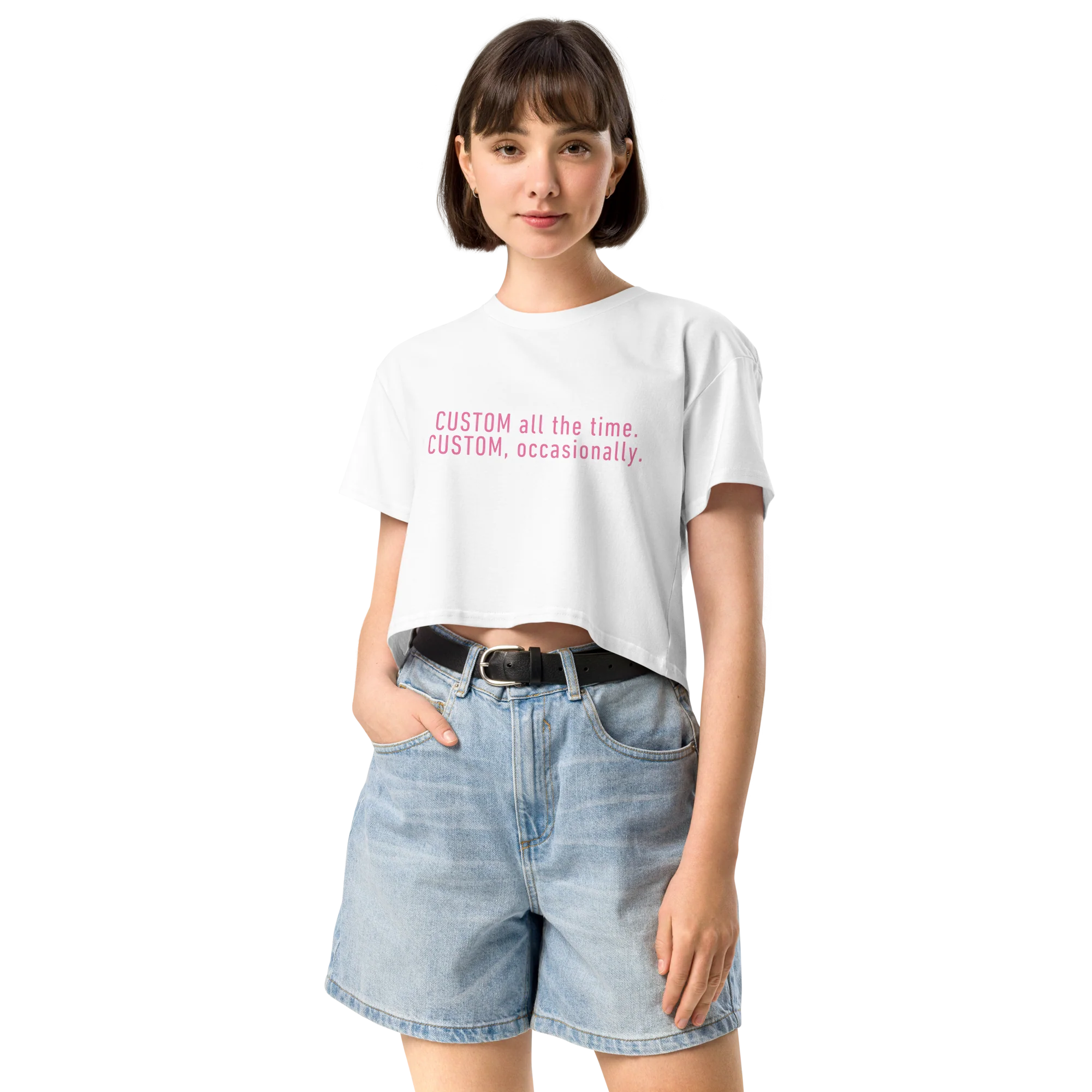 CUSTOM All The Time, Occasionally Crop Tee - Image 5