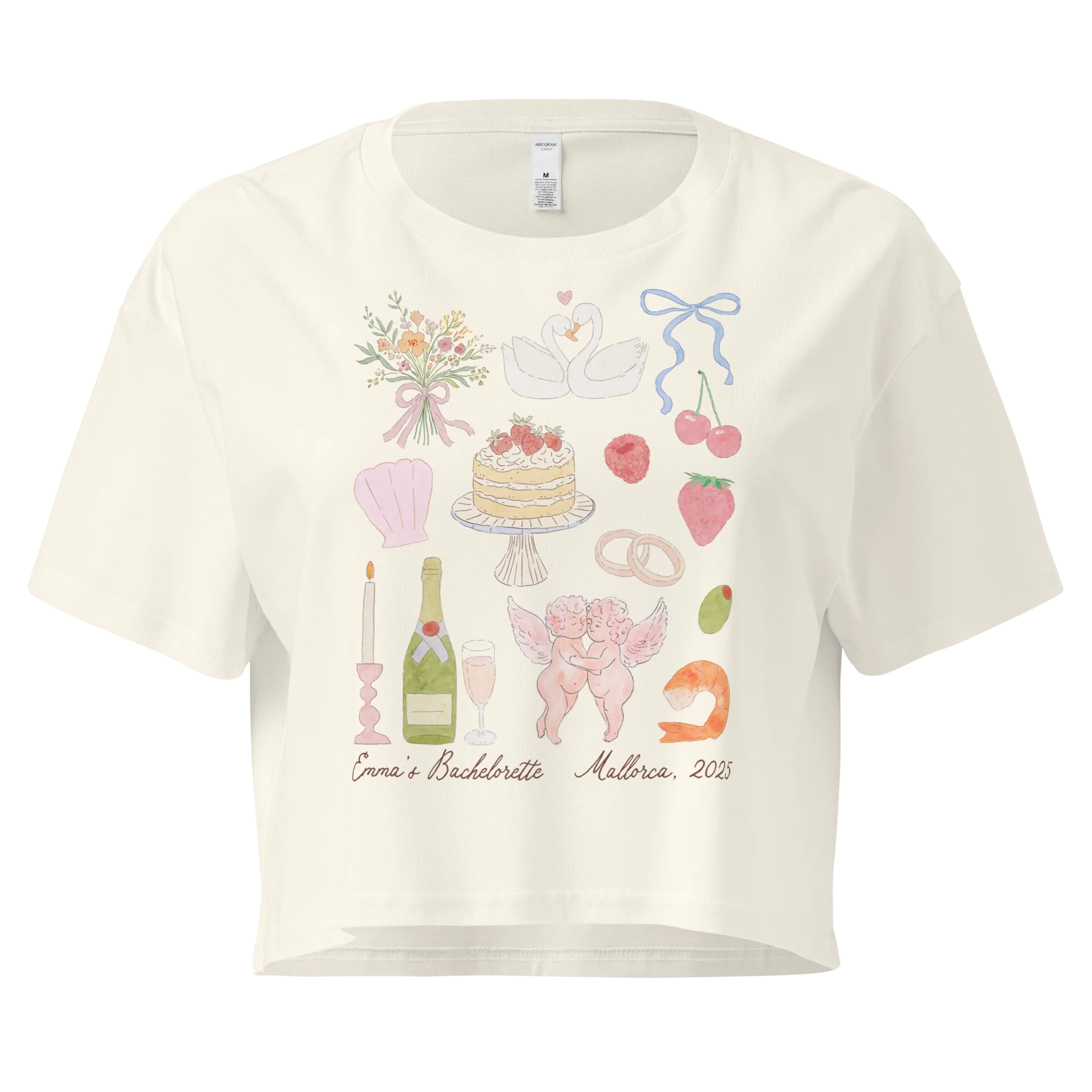 CUSTOM Bachelorette Party Trip Watercolor Crop Tee