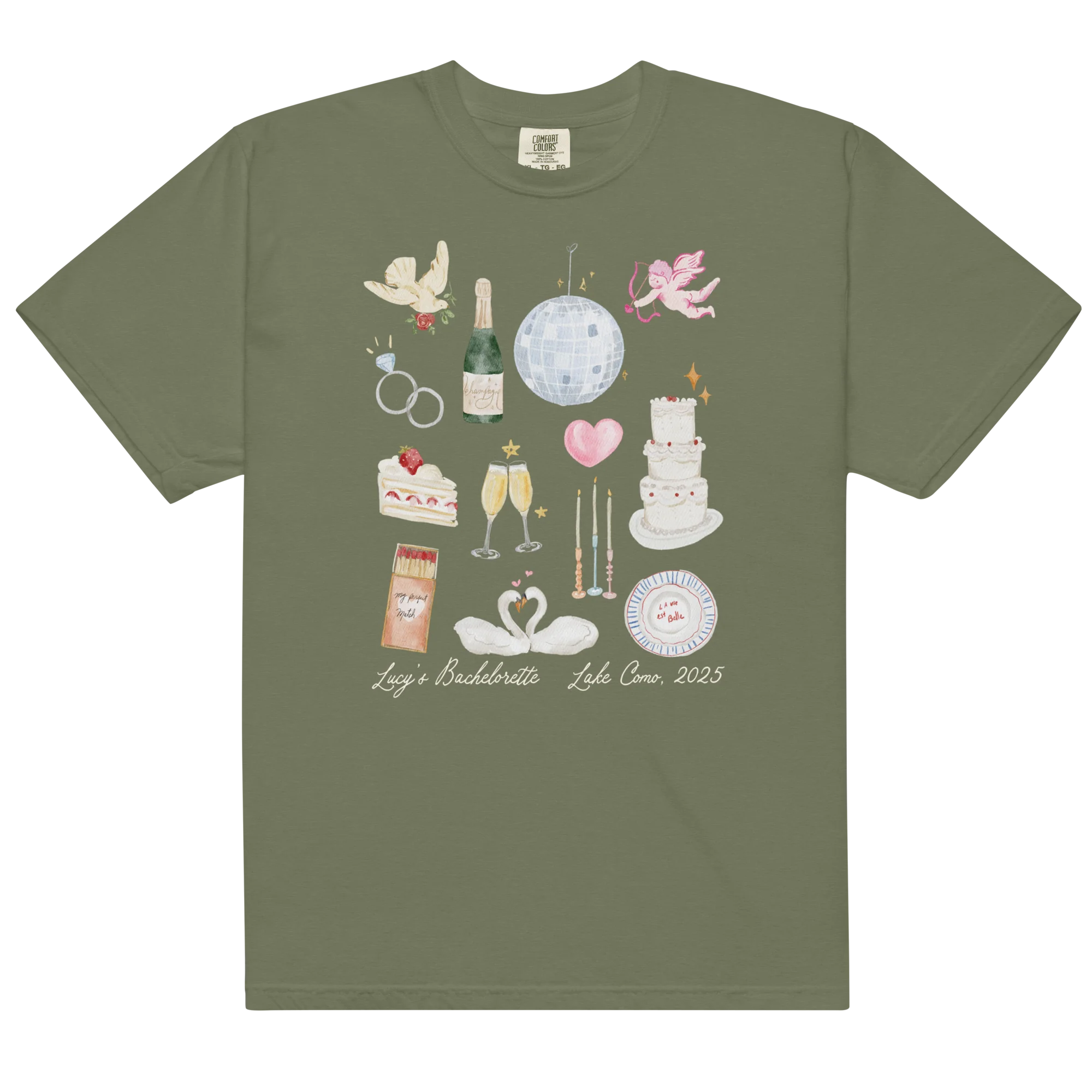 CUSTOM Bachelorette Party Trip Watercolor Classic T-Shirt - Image 12