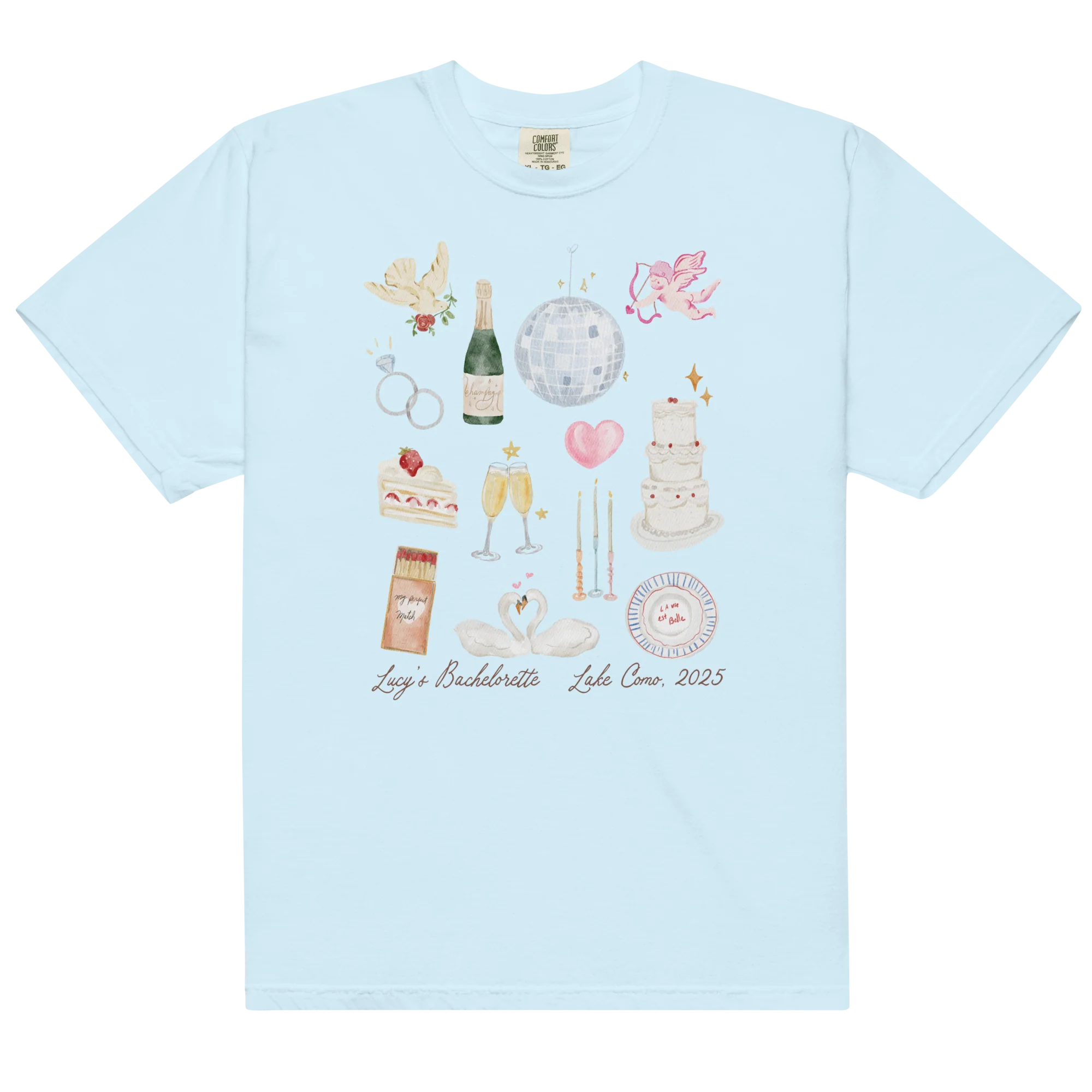 CUSTOM Bachelorette Party Trip Watercolor Classic T-Shirt - Image 4