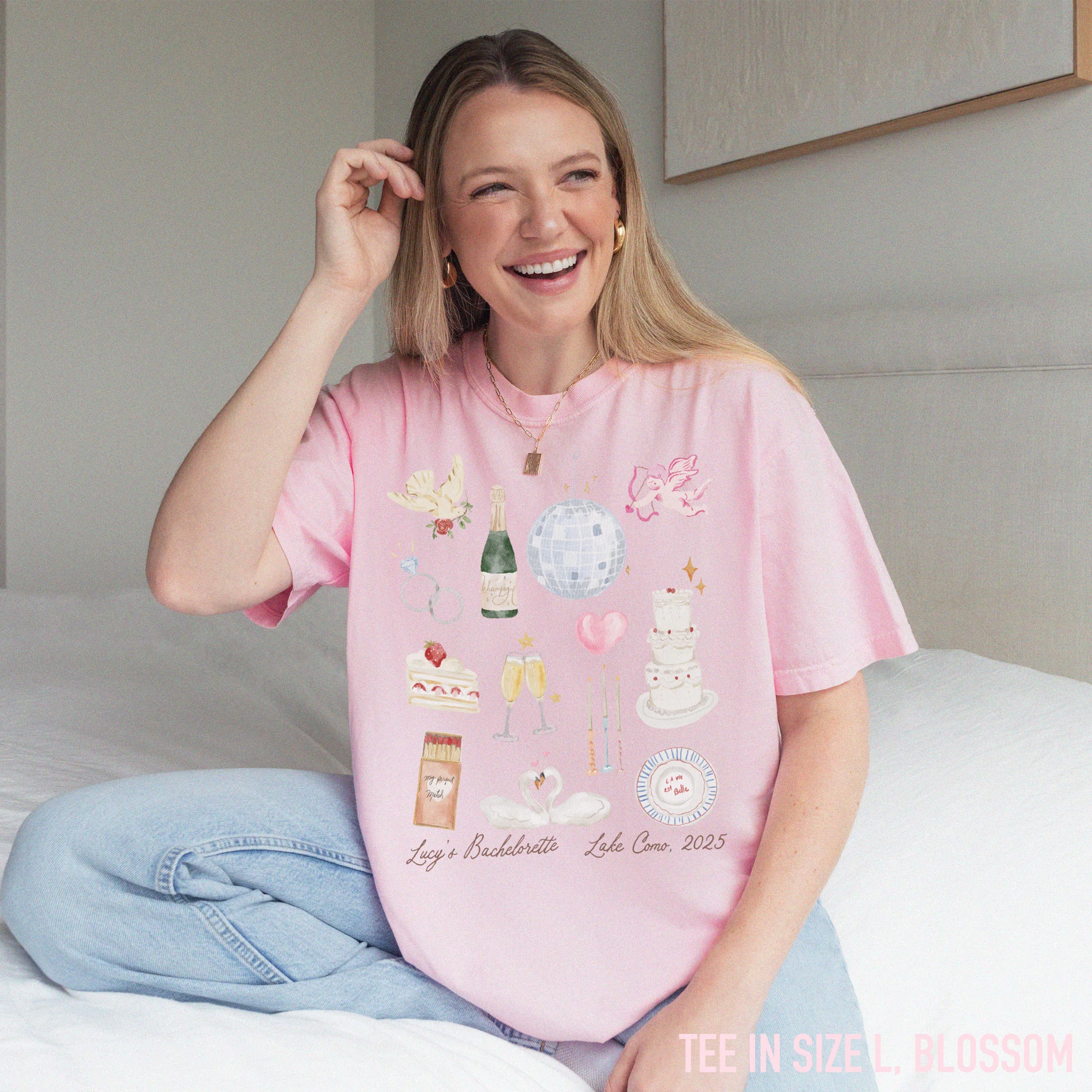 CUSTOM Bachelorette Party Trip Watercolor Classic T-Shirt - Image 7