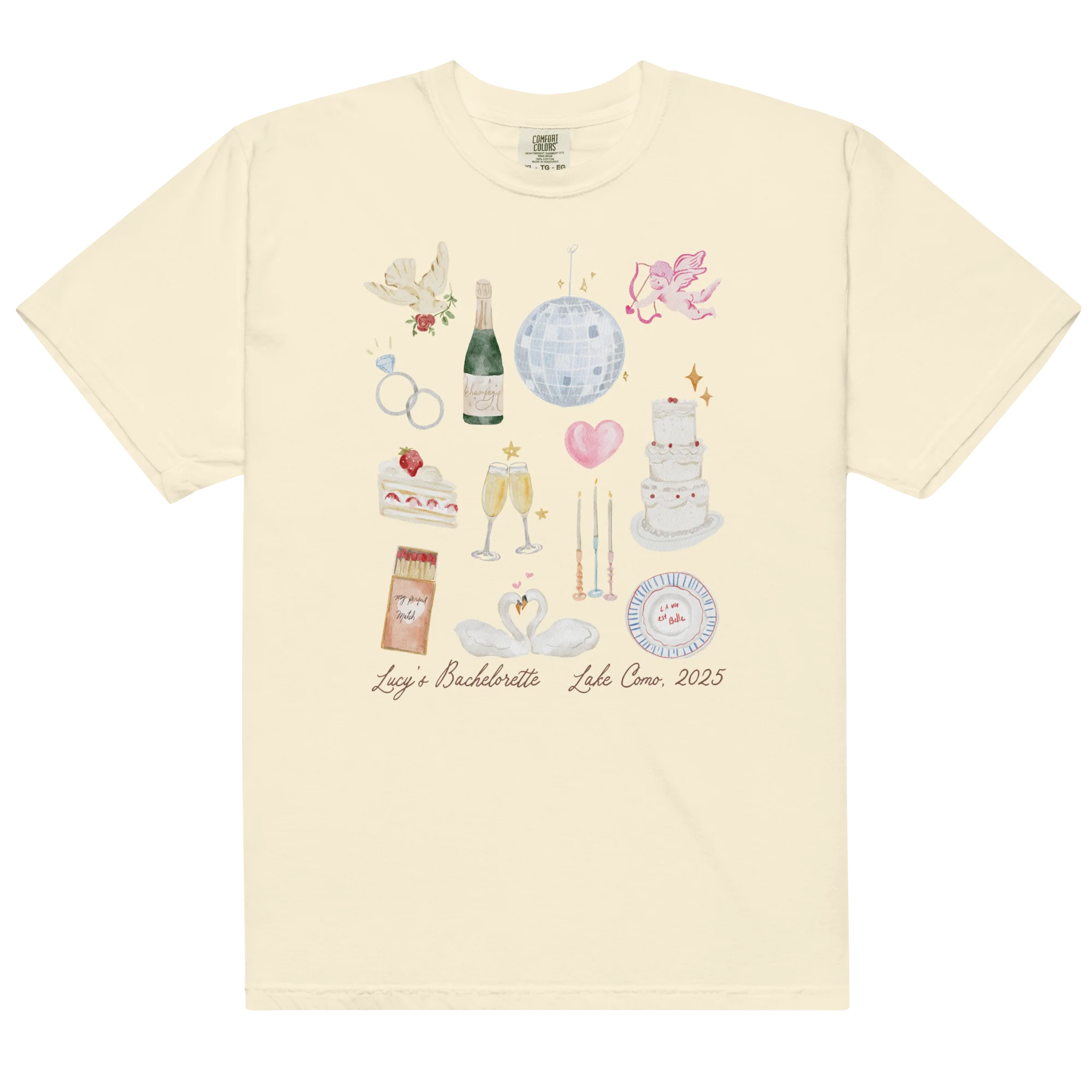 CUSTOM Bachelorette Party Trip Watercolor Classic T-Shirt - Image 8